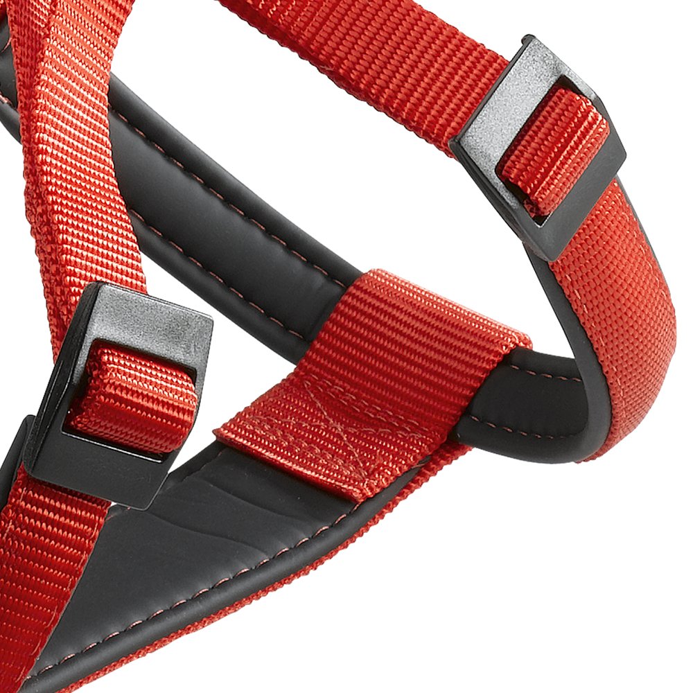 Ferplast Daytona Adjustable Padded Dog Harness for Small Dogs - Comfortable & Secure Fit - Perfect for Walking, Running & Outdoor Adventures (Red)