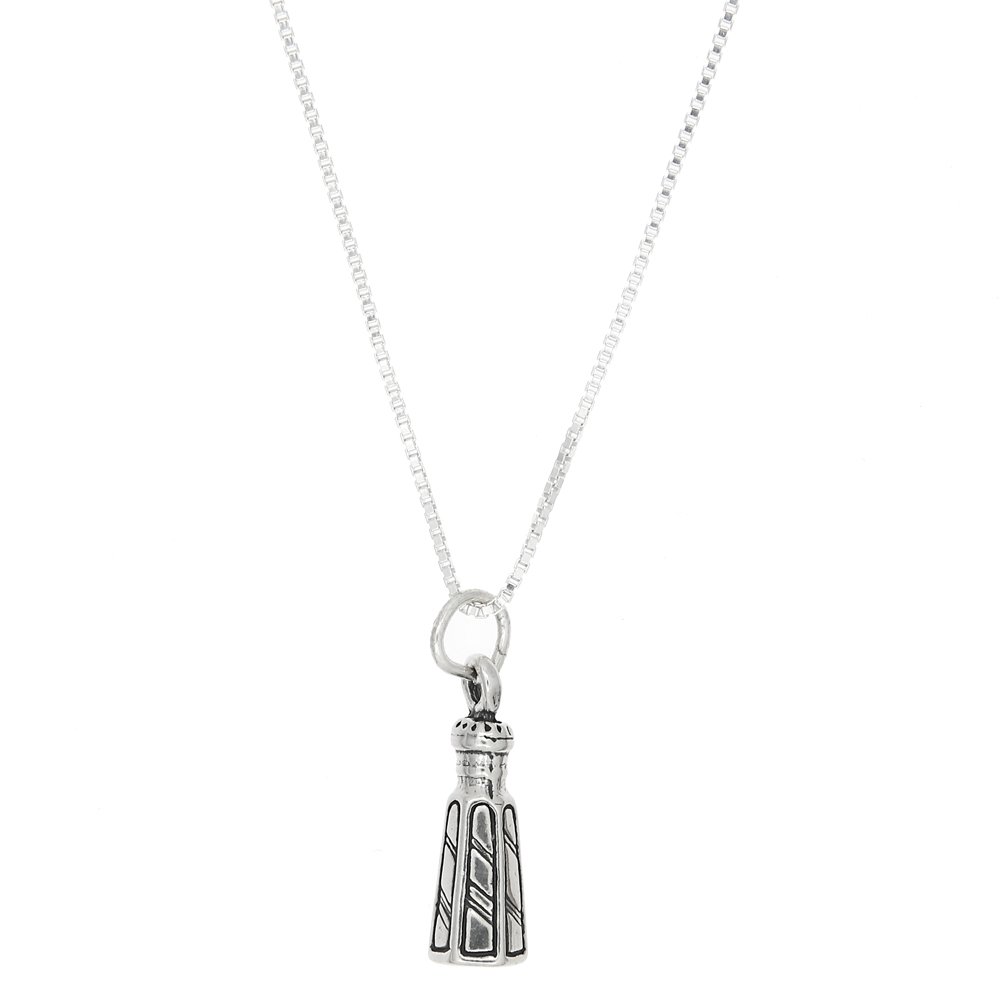 Sterling Silver 3D Salt and Pepper Shaker Necklace - Unique Kitchen Jewelry for Food Lovers & Cooking Enthusiasts