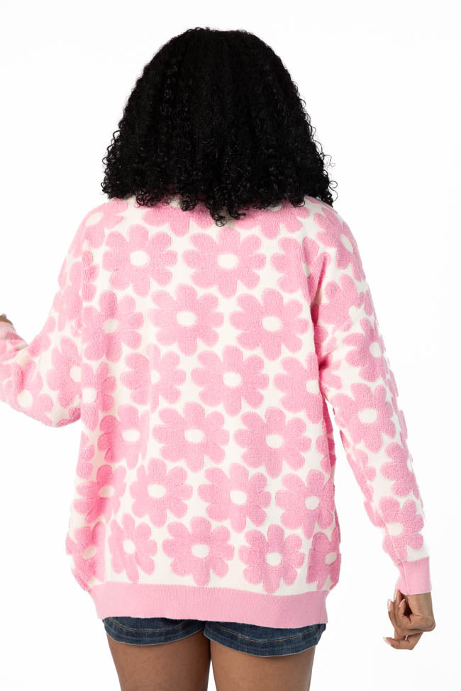 Stylish Pink Floral Print Terry Cloth Cardigan for Women - Soft & Comfortable Lightweight Cover-Up - Perfect for Spring, Summer, Beach, and Casual Outfits