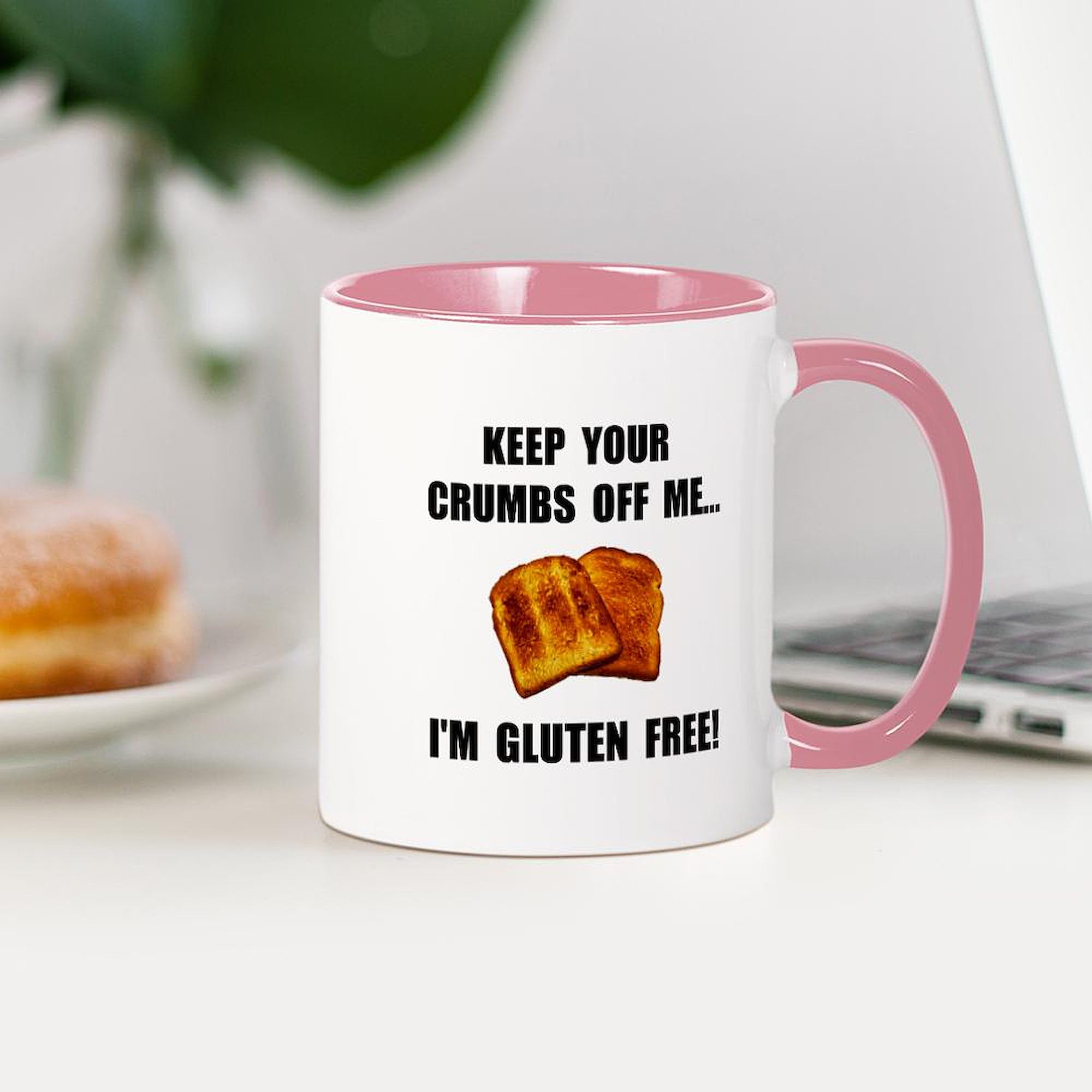 Gluten Free Ceramic Coffee Mug 11 oz (325 ml) - Crumbs Off Me by CafePress - Perfect for Hot Drinks, Office Use & Gift Giving