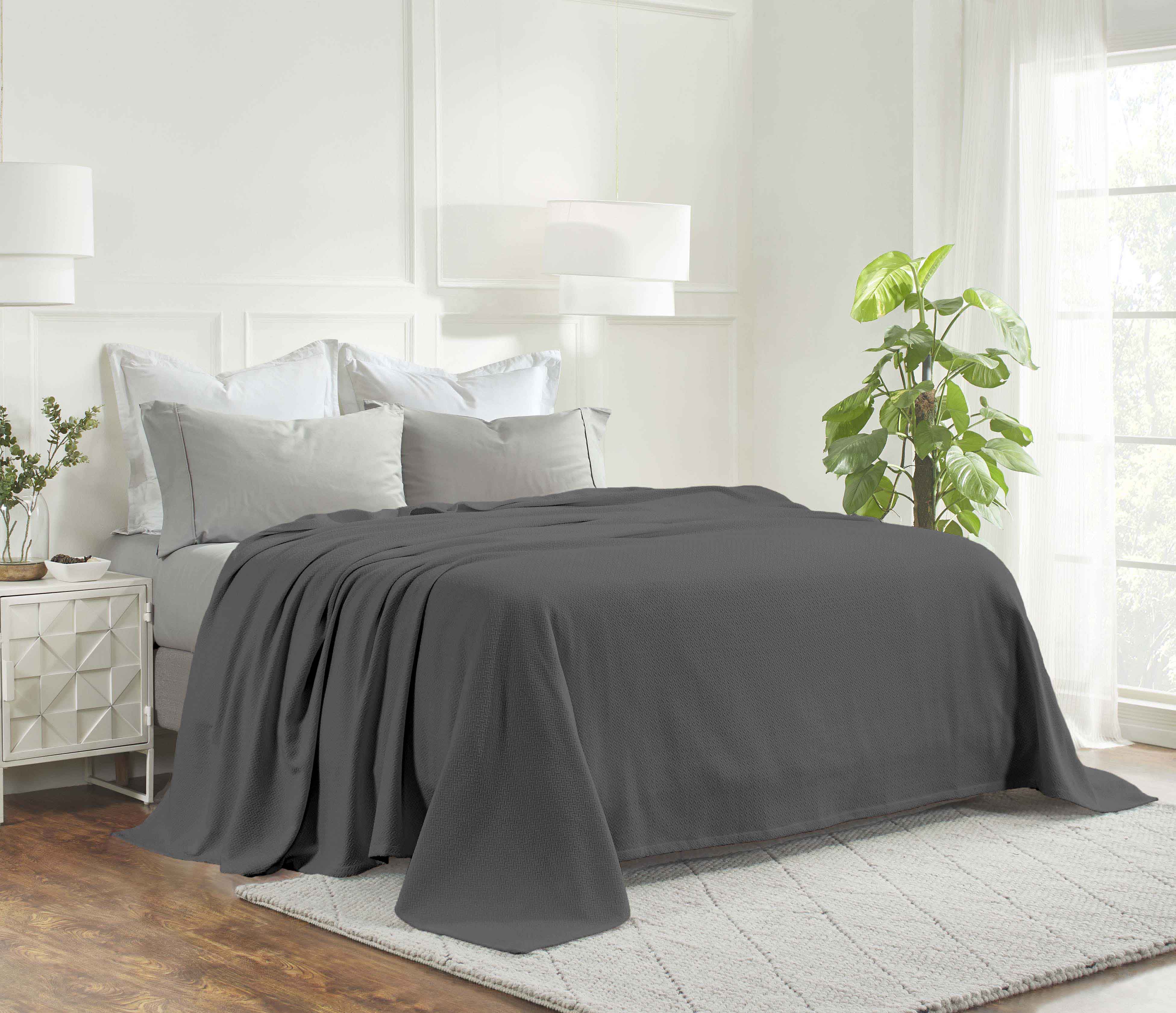 Premium Nobel Cotton Textured Chevron Lightweight Woven Blanket - Soft & Breathable Throw for Sofa, Bed, or Outdoor Picnics - Cozy Home Decor & Travel Companion