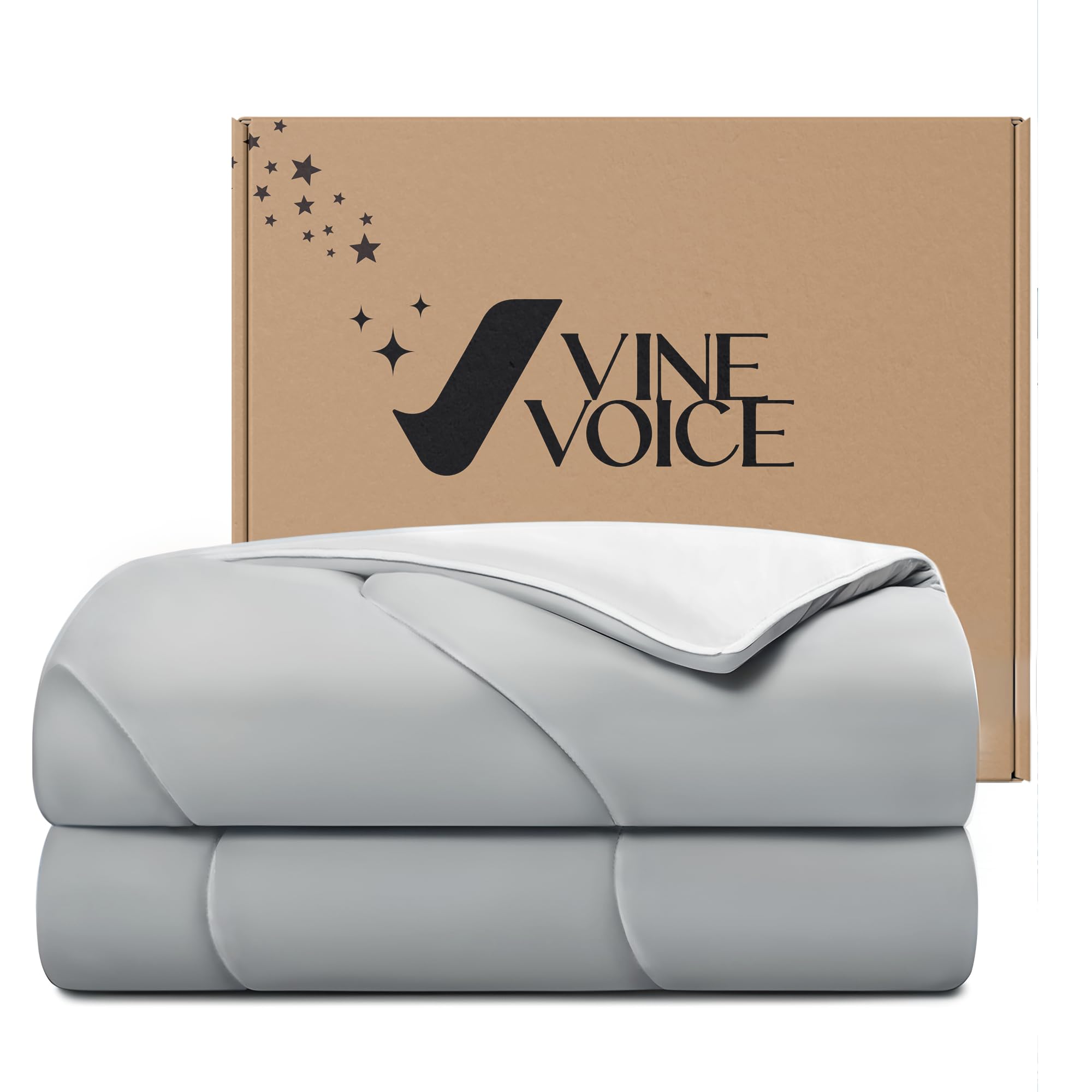 Cooling Blanket for Hot Sleepers - King/California King Size Ice Comforter, Double-Sided Temperature Regulating Blanket for Night Sweats & Hot Flashes, Breathable All-Season Lightweight Bedding (106''x90'', Cool Gray) - Perfect for Summer Nights, Hot Sleepers & Menopause Relief