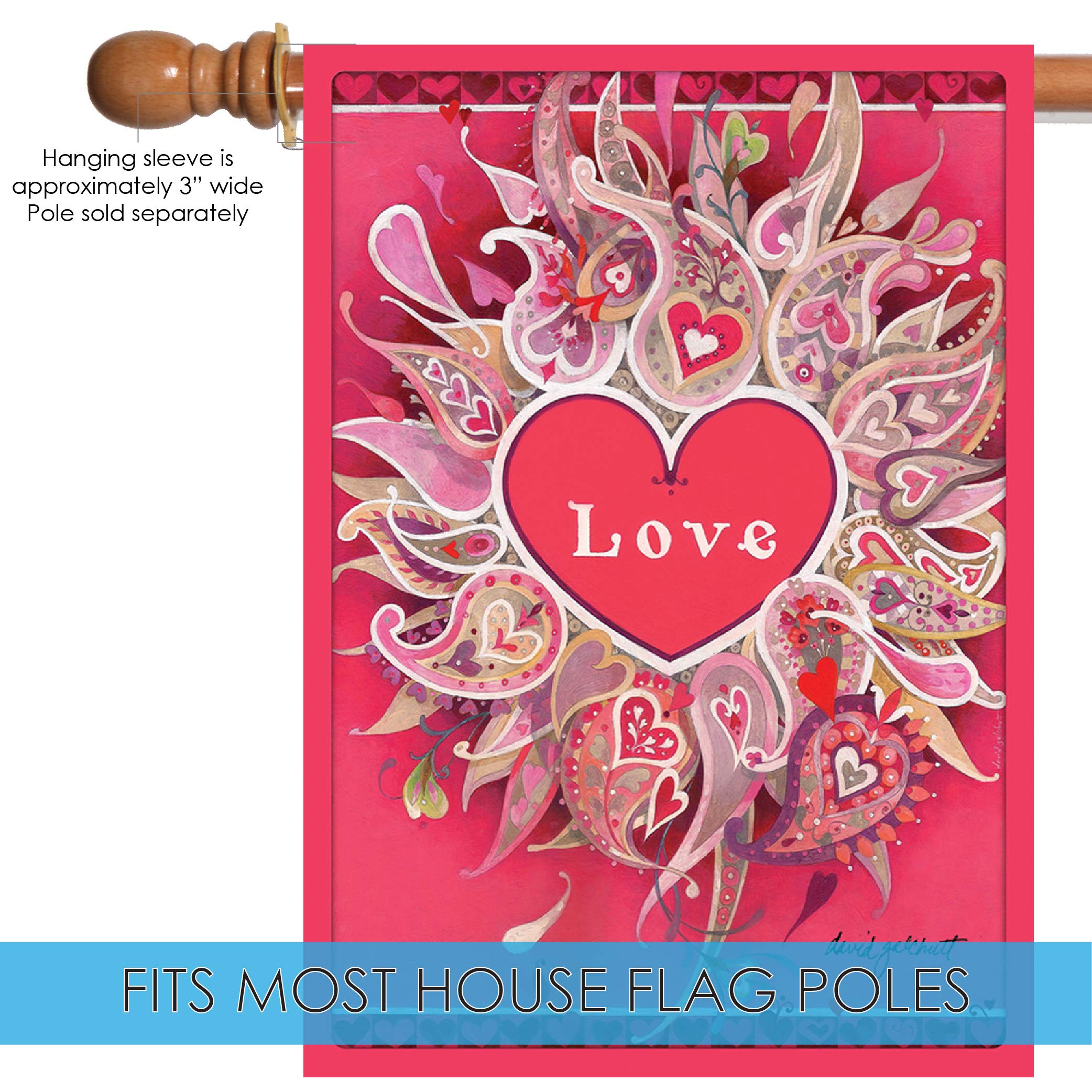 Toland Home Garden 109952 Love Petals Valentine Flag - 28x40 Inch Double Sided Outdoor Garden Flag for Valentine's Day Decorations | Perfect for Yard, Porch, and House Decor