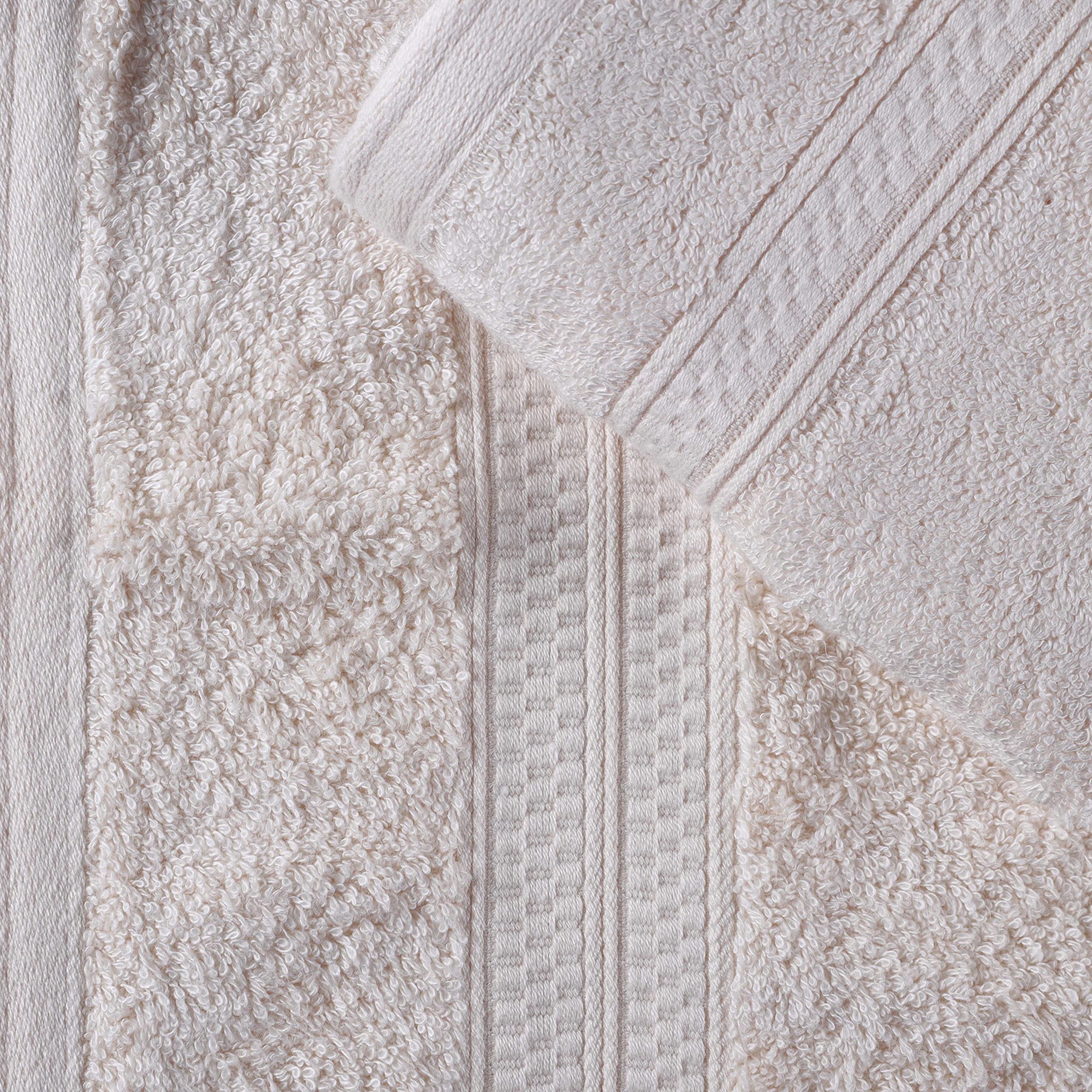 Premium 6-Piece Hand Towels & 2 Bath Towels Set - Soft Rayon Bamboo Cotton Blend for Spa, Guest Bath & Beach - Ultra Absorbent Luxury Towels in Ivory - Perfect for Home, Hotels & Vacation Rentals