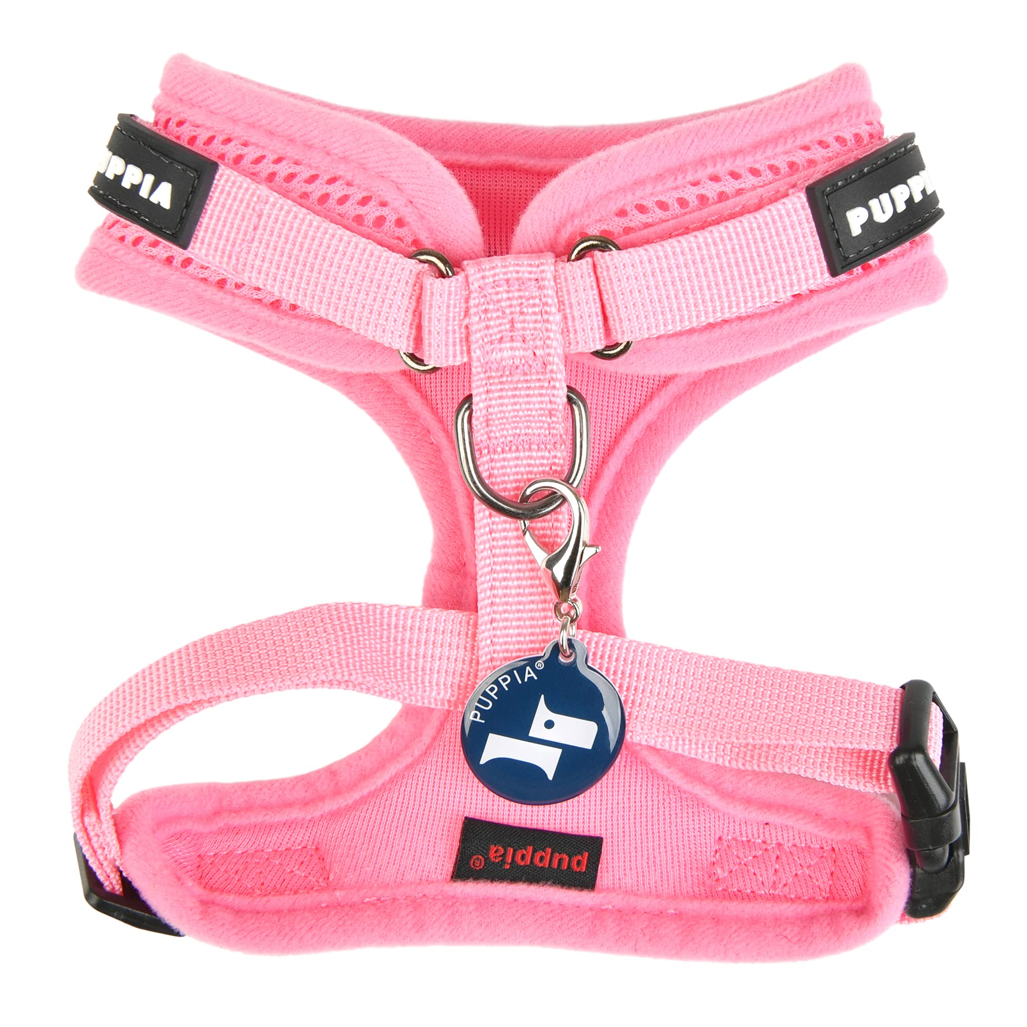 Puppia Soft Superior Dog Harness - Breathable Air Mesh, No Pull No Choke, Adjustable Neck & Chest for Small & Medium Dogs - Pink (Size L) - Perfect for Walking, Training & All-Season Comfort