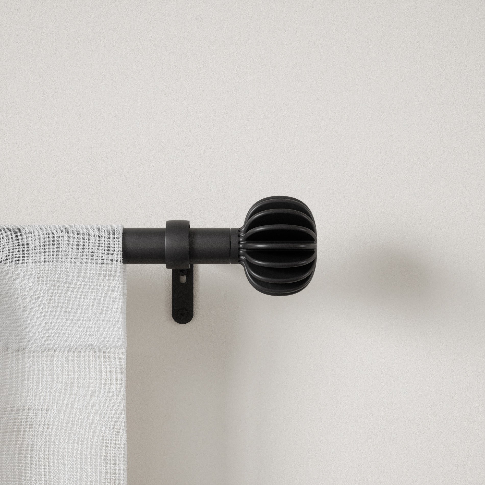 Finn Decorative Curtain Rod - Adjustable Length, Heavy Duty Metal for Drapes & Sheers - Perfect for Living Room, Bedroom & Window Treatments