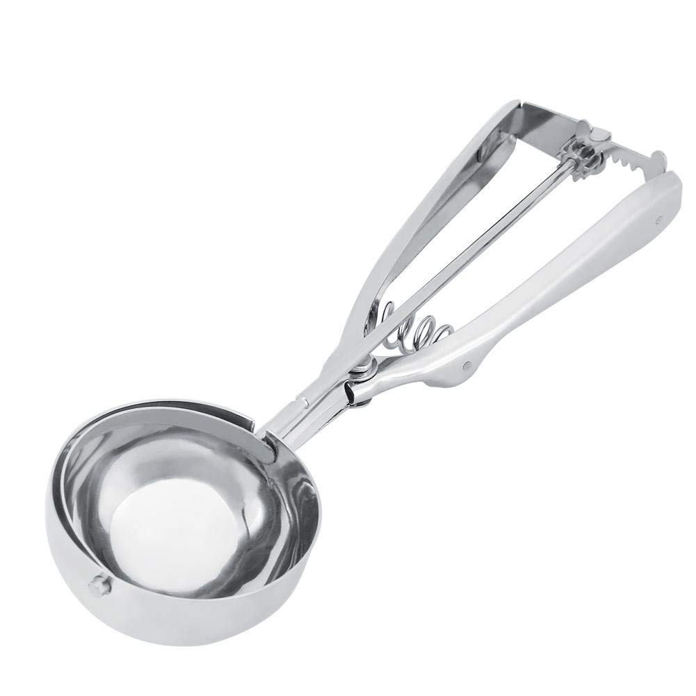 Premium Stainless Steel Ice Cream Scoop with Trigger - 6CM Cookie Dough Scooper for Ice Cream, Cupcake Batter, Mashed Potatoes & Baking - Ideal for Home Kitchens, Bakeries & Ice Cream Shops