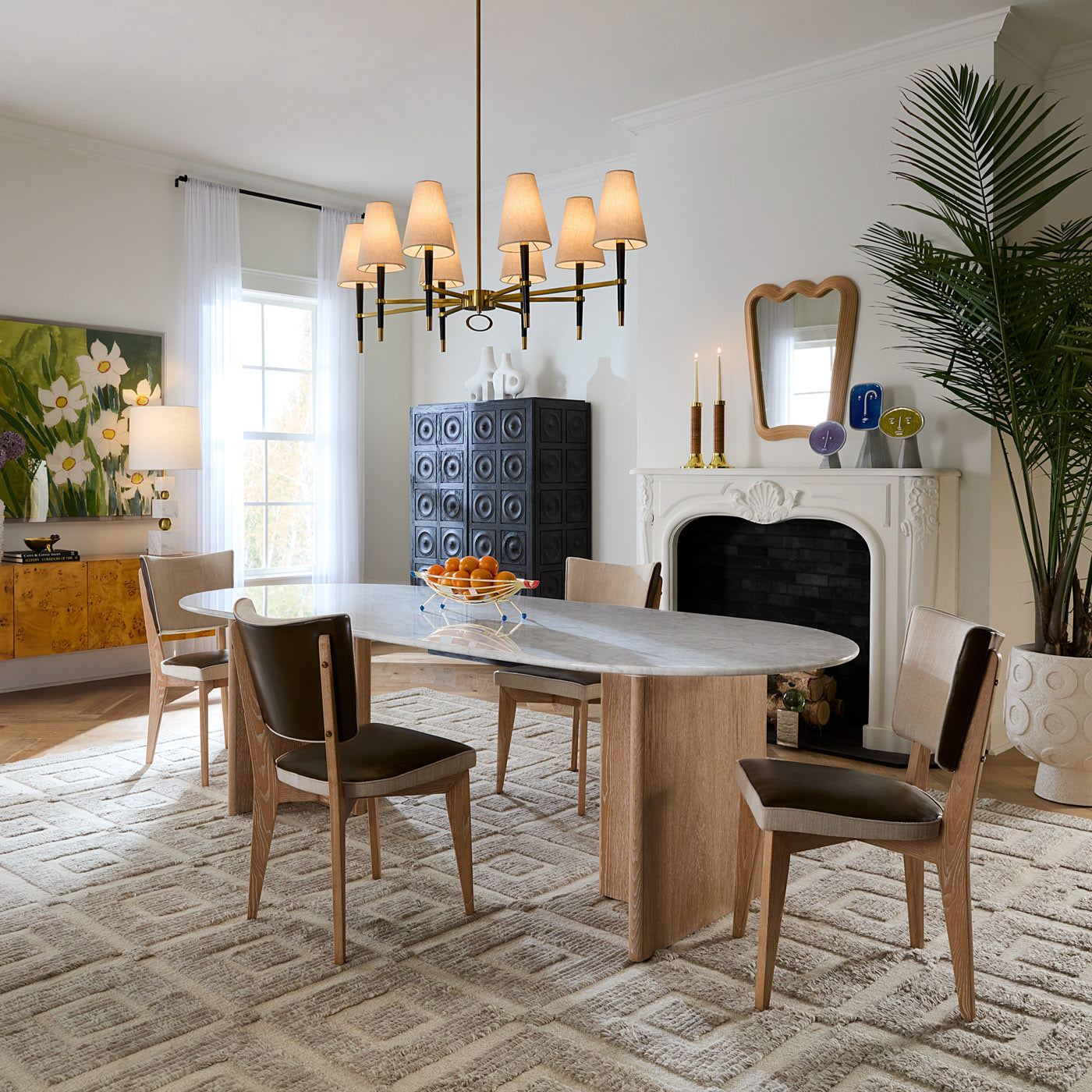 Modern Brussels T-Base Dining Table - Solid Wood Kitchen Table for 4-6 People - Perfect for Small Spaces, Apartments & Cozy Family Meals