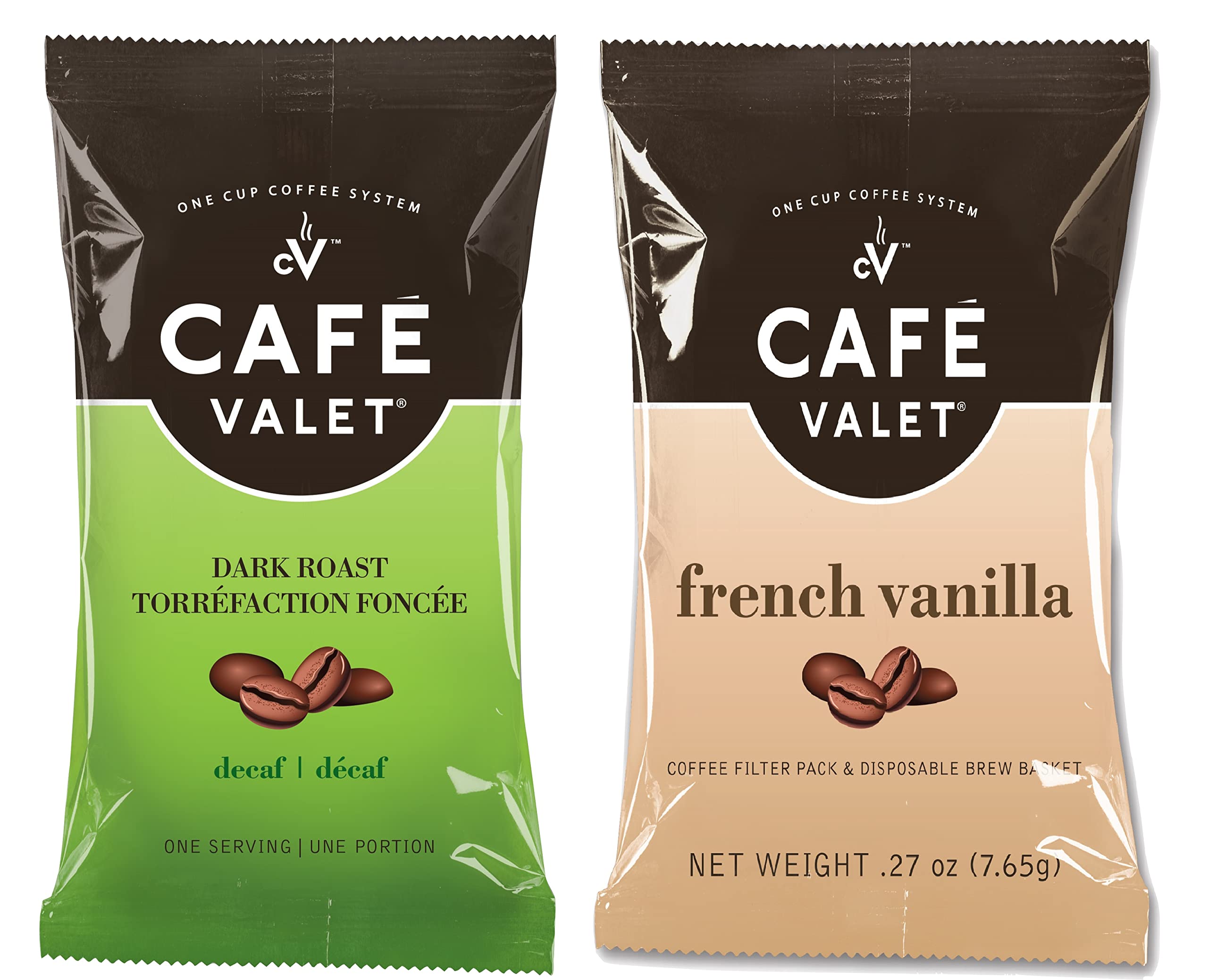 Premium Decaf & French Vanilla Single Serve Coffee Pods - 100% Arabica Individually Wrapped Café Valet Coffee (168 Count) for Keurig Machines - Perfect for Home, Office & Gifts