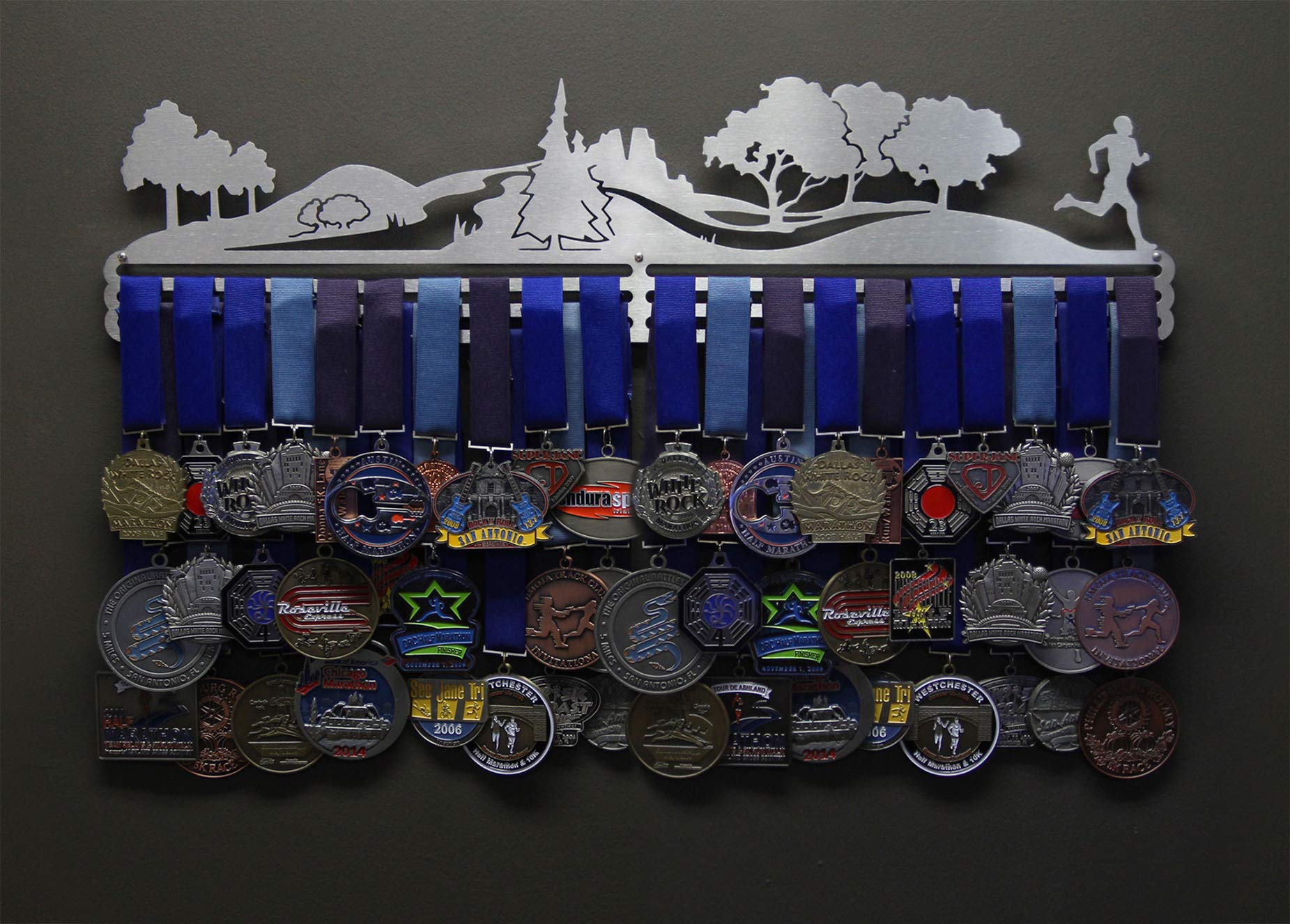 Trailscape Running Medal Display Rack - Sports Award Holder for Men & Women - Multiple Styles & Colors - Perfect for Marathon Finisher Medals, Race Trophies & Fitness Achievements