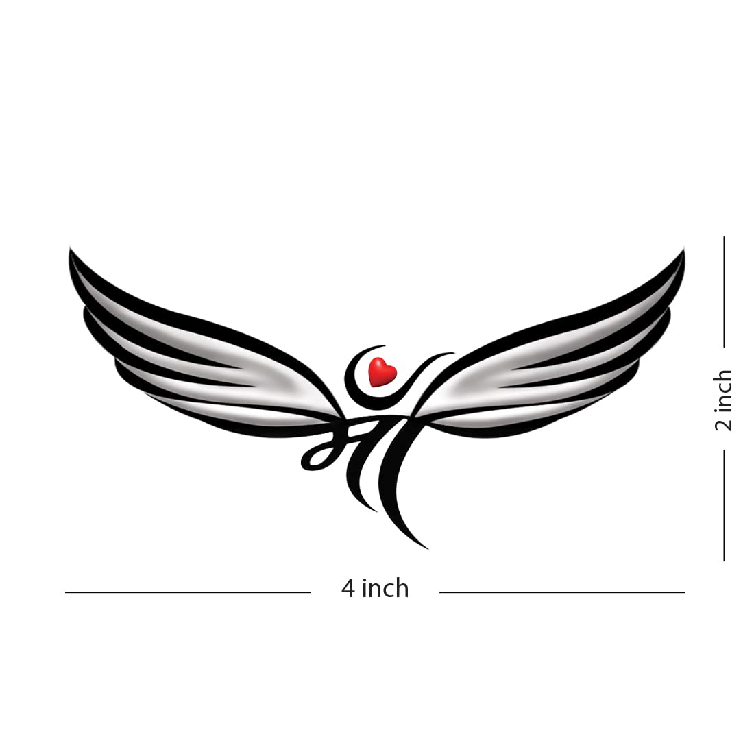 Waterproof Temporary Tattoos for Kids - Winged Heart Design for Boys & Girls | Perfect for Parties, Halloween & Summer Fun