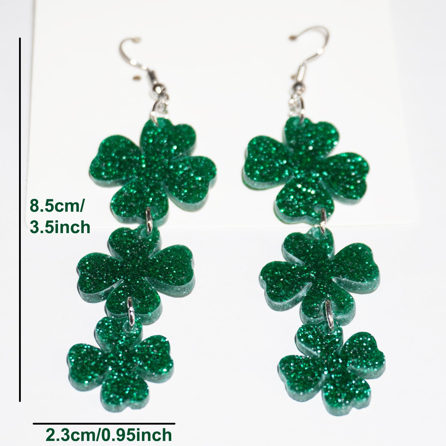 St. Patrick's Day Earrings for Women - Green Shamrock Dangle Earrings, Irish Lucky Clover Jewelry Accessories | Perfect for St. Patrick's Day Parties, Irish Themed Events & Everyday Wear