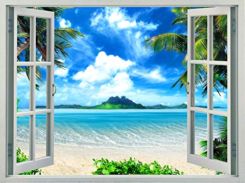 Magical Coast With Palm Trees and Island