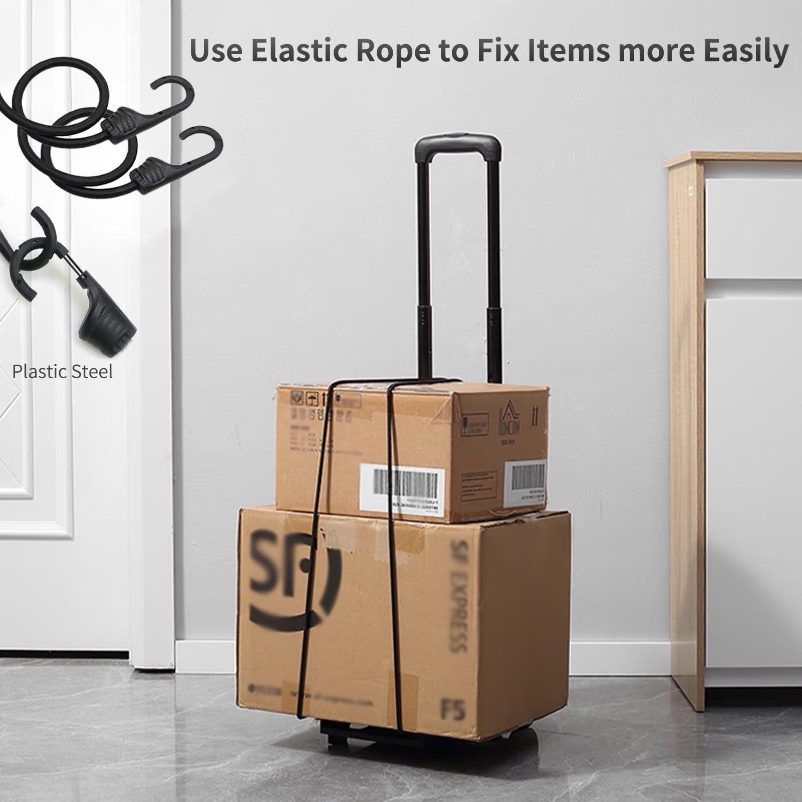 Portable Folding Luggage Cart - Heavy Duty Hand Truck with 2 Elastic Straps for Travel, Office, Moving & Shopping | Perfect for Backpacks, Suitcases & Groceries