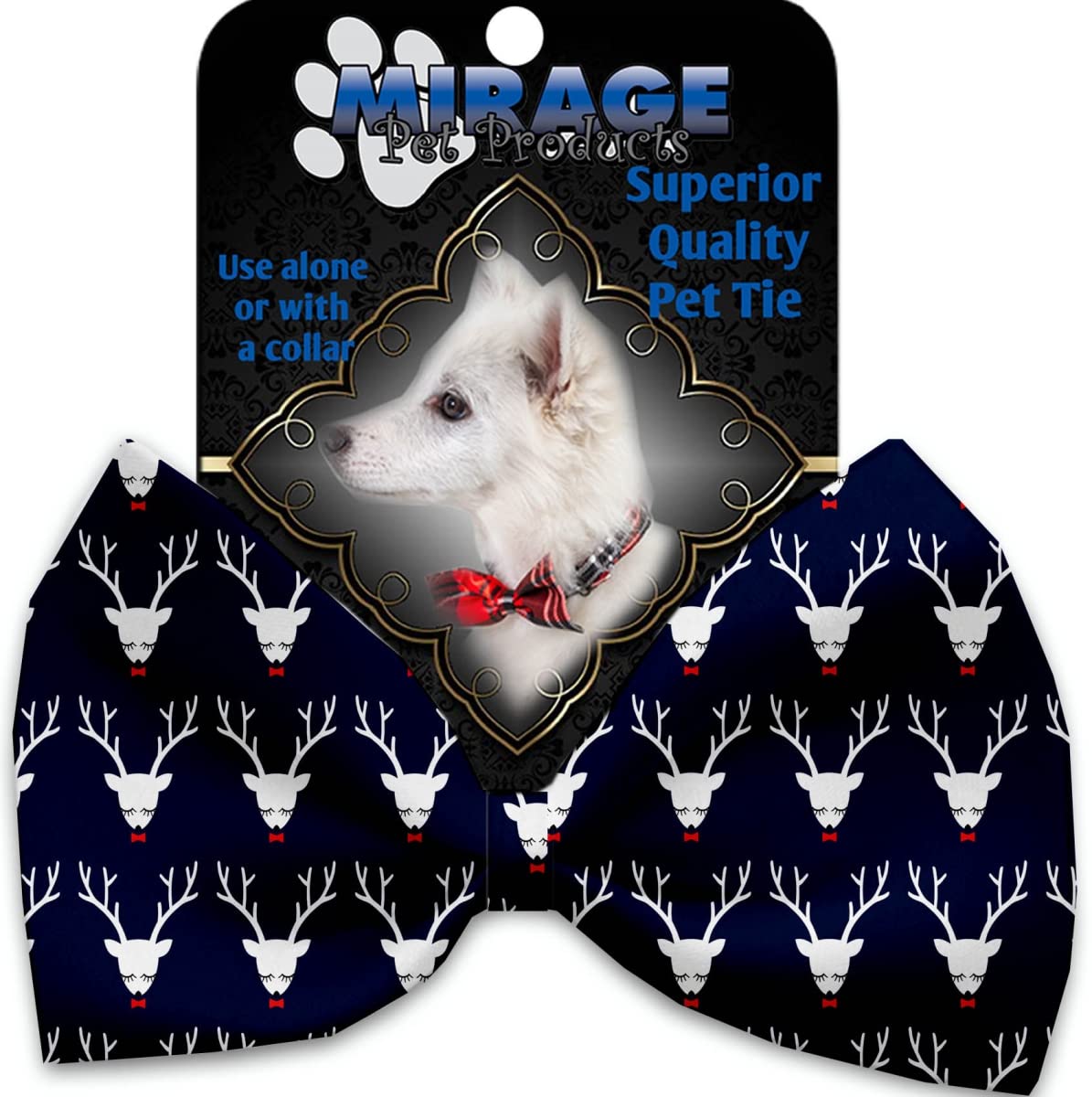 Stylish Team Prancer Pet Bow Tie Collar Accessory with Adjustable Velcro - Perfect for Dogs & Cats for Parties, Weddings & Photo Shoots