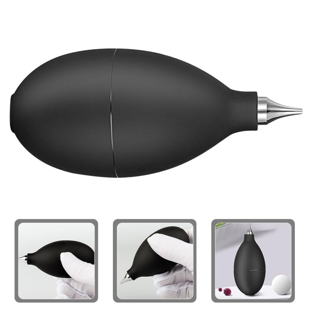 Gatuida Rubber Air Blower Pump - Handheld Compressed Air Bulb for Dust Cleaning, Keyboard Cleaning, Camera Lens Blower, and Inflating Small Items (Black)