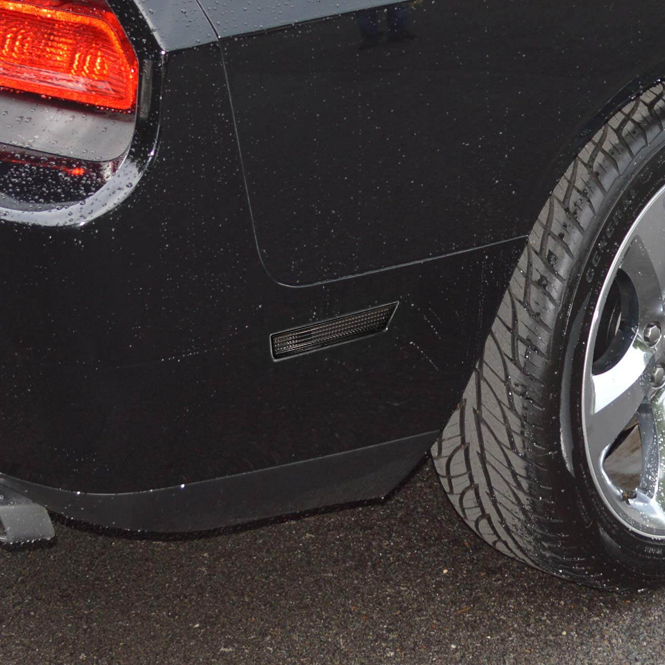 AJP Distributors LED Side Marker Lights for Dodge Challenger 2008-2014 - OE Replacement Front Rear Parking Bumper Lights with Smoke Lens (Non-LED) - Perfect for Night Driving & Car Customization