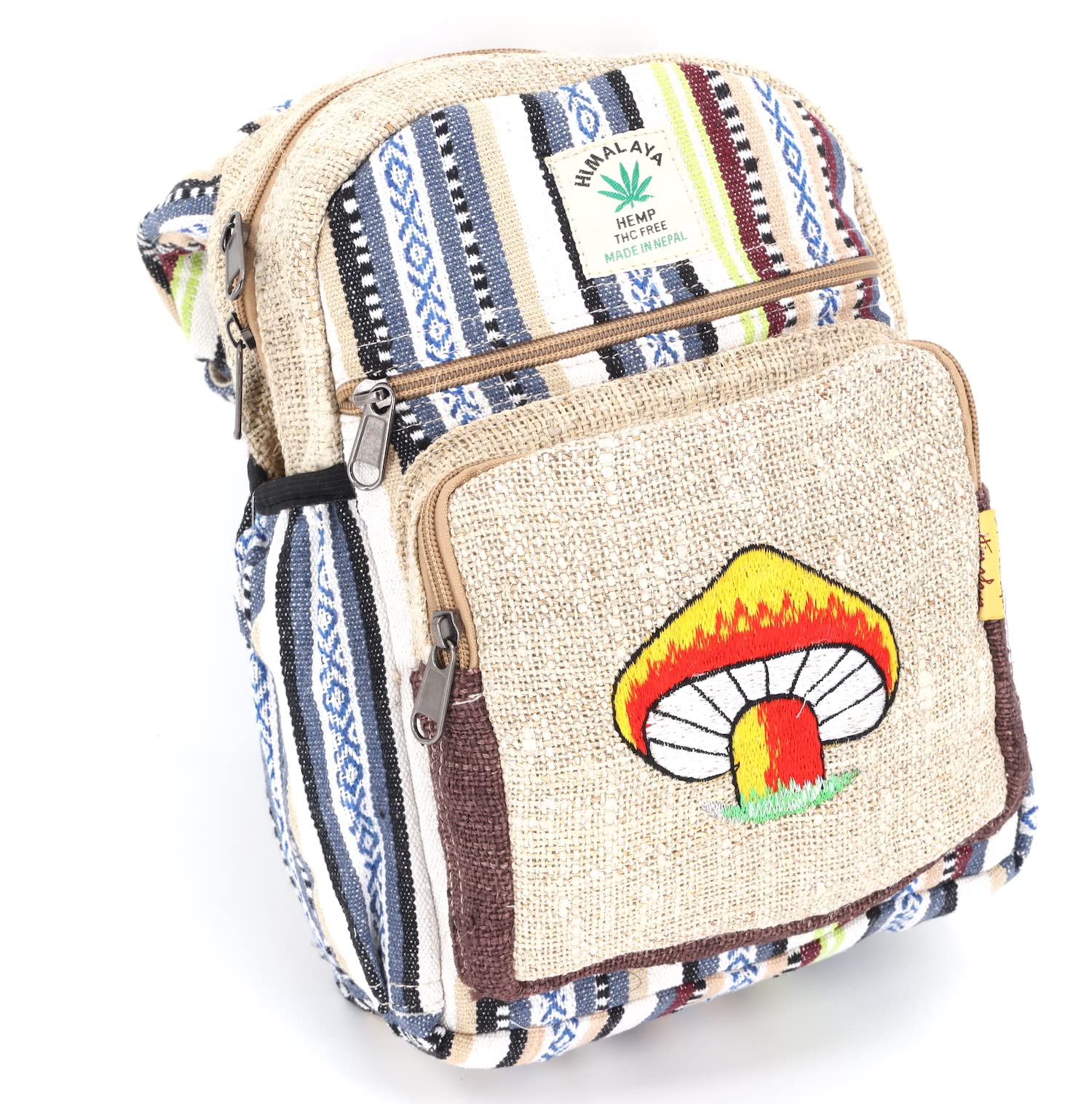 Eco-Friendly Hemp Sling Backpack - Handmade Fair Trade Hippie Festival & Hiking Crossbody Bag | Perfect for Outdoor Adventures, Music Festivals & Travel Accessories