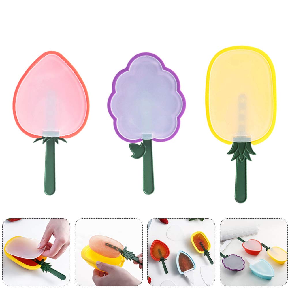 DOITOOL 3-Piece Fruit-Shaped Popsicle Molds Set with Lids - DIY Ice Cream & Popsicle Maker for Homemade Treats - Perfect for Summer Snacks, Kids Parties, and Healthy Frozen Desserts