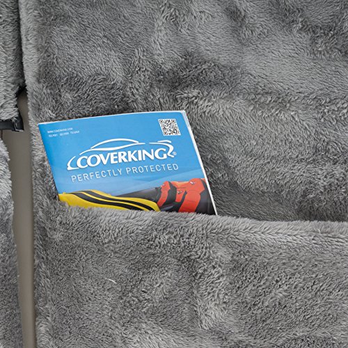 Coverking Custom Fit Rear 60/40 Bench Seat Cover for Chevrolet Silverado, Tahoe, Suburban - Snuggle Plush Gray Car Seat Protector for Comfort & Style | Perfect for Road Trips, Daily Commutes & Pet Protection