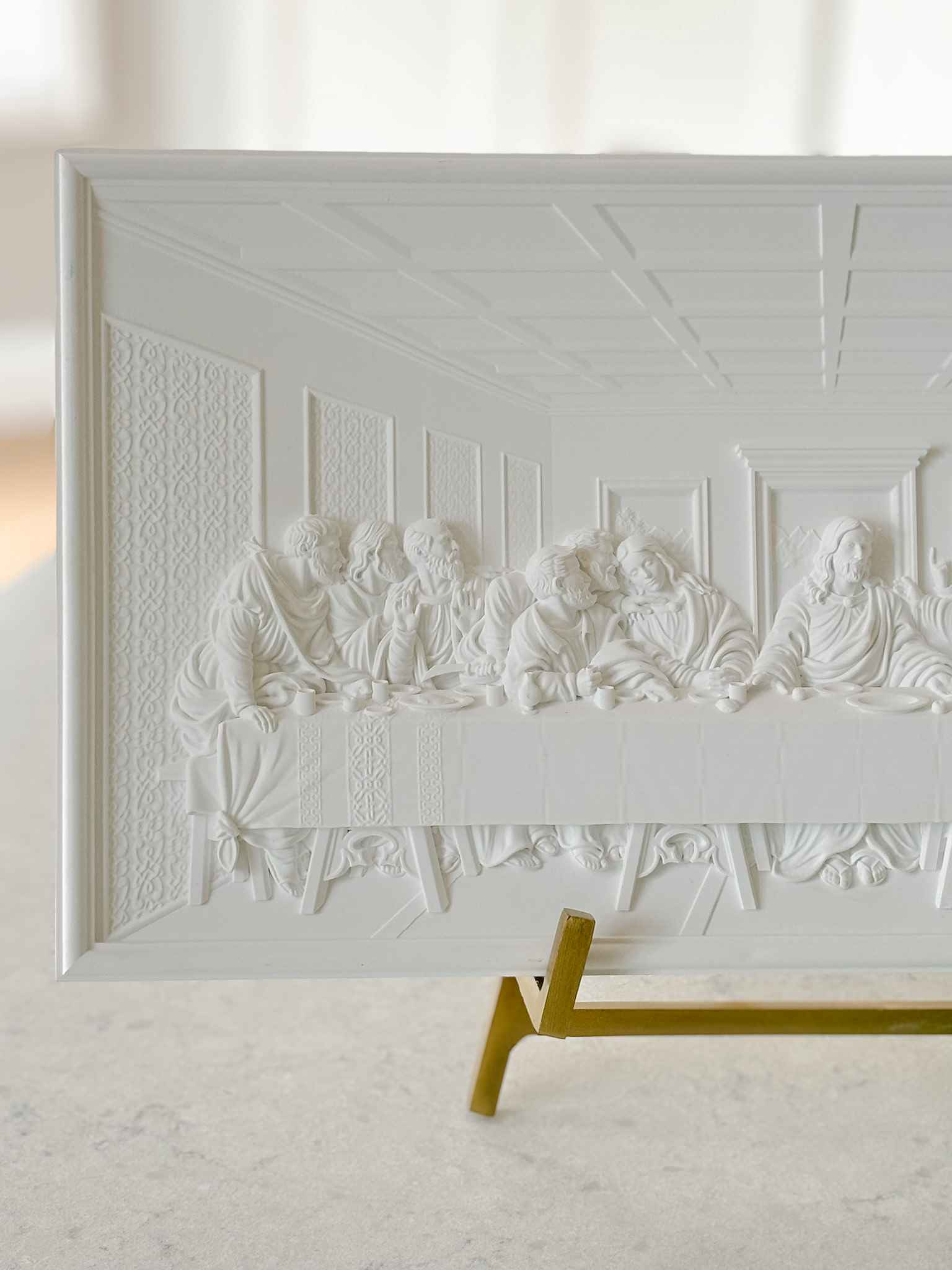 The Last Supper Wall Plaque - White Religious Home Decor for Christian Gifts & Church Interiors