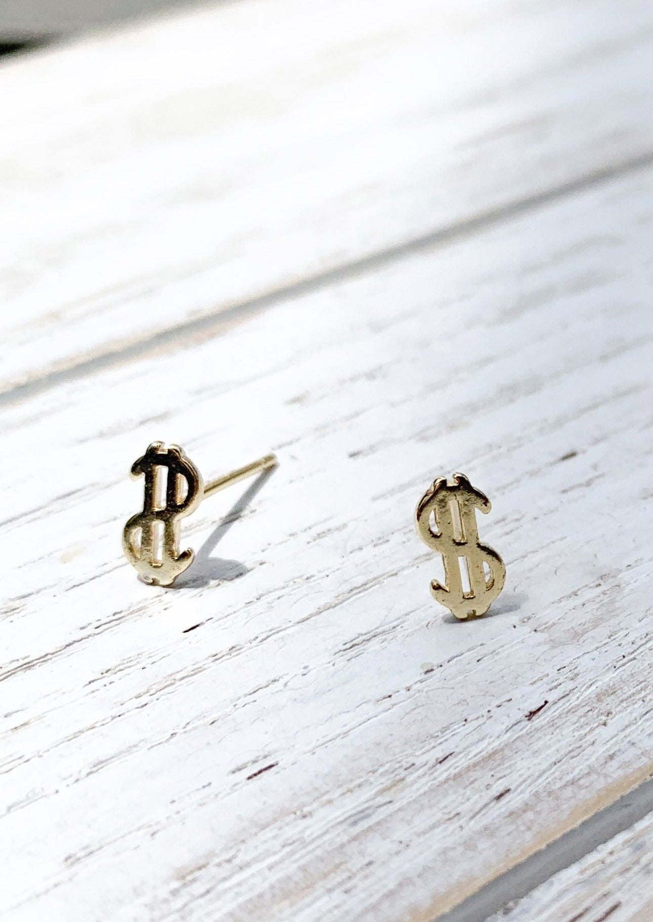 14K Gold Plated US Dollar Sign Tiny Earrings – Elegant Bridal Party Gifts for Women, Wedding Favors, Birthday Presents & Everyday Jewelry
