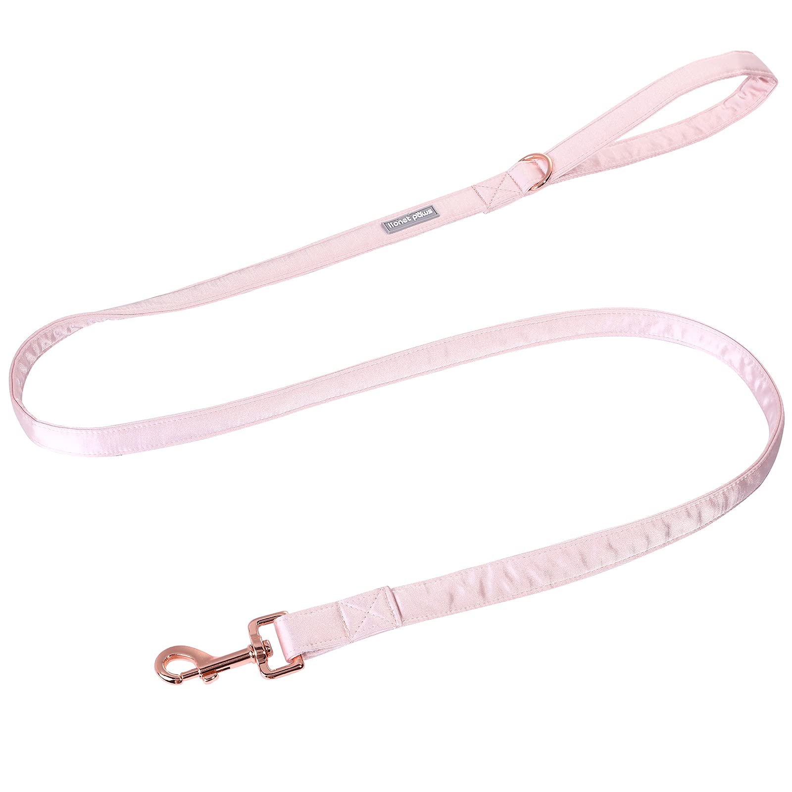Lionet Paws Dog Leash - Soft Silk Pink Leash for Small, Medium & Large Dogs | Matching Collar Set for Puppies, Girls & Boys | Perfect for Walking, Training & Outdoor Adventures