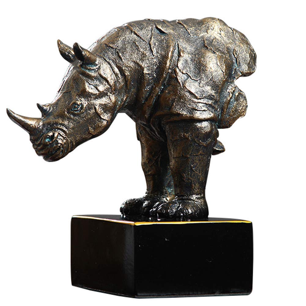 Rhino Statues & Sculptures - Handcrafted Animal Figurines for Home Decor, Abstract Art Pieces for Living Room, Wine Cabinet, Office & Porch Display | Perfect Gift for Animal Lovers & Unique Home Accents