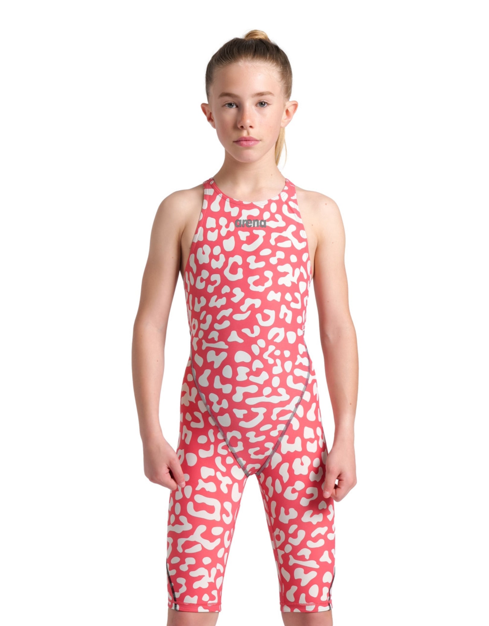 Limited Edition Girls Powerskin ST NEXT Open Back Leopard Print Swimsuit - Perfect for Beach Vacations, Pool Parties & Summer Fun