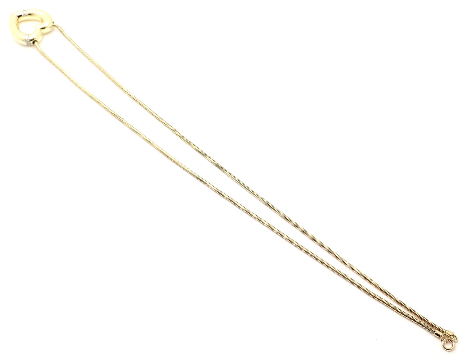 Authentic Tiffany & Co Picasso 18k Yellow Gold Diamond Heart Pendant Necklace | Luxury Jewelry Gift for Women | Perfect for Anniversaries, Valentine's Day & Special Occasions