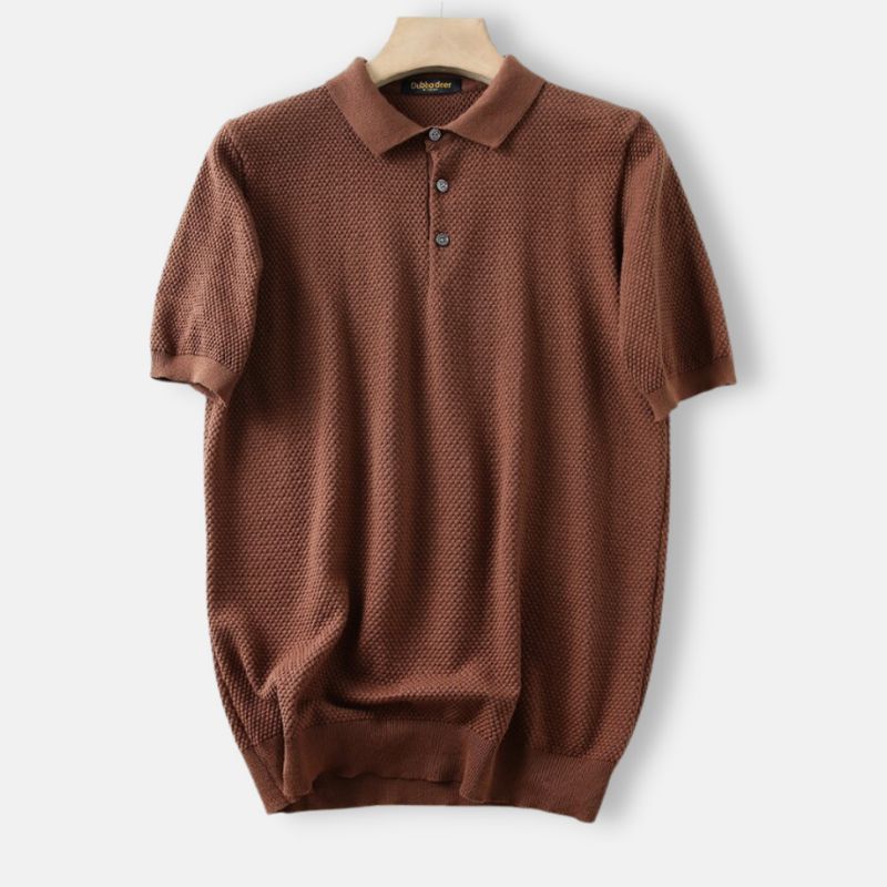 Men's Business Knit Polo Short Sleeve Shirt - Comfortable Office & Casual Wear for Professionals