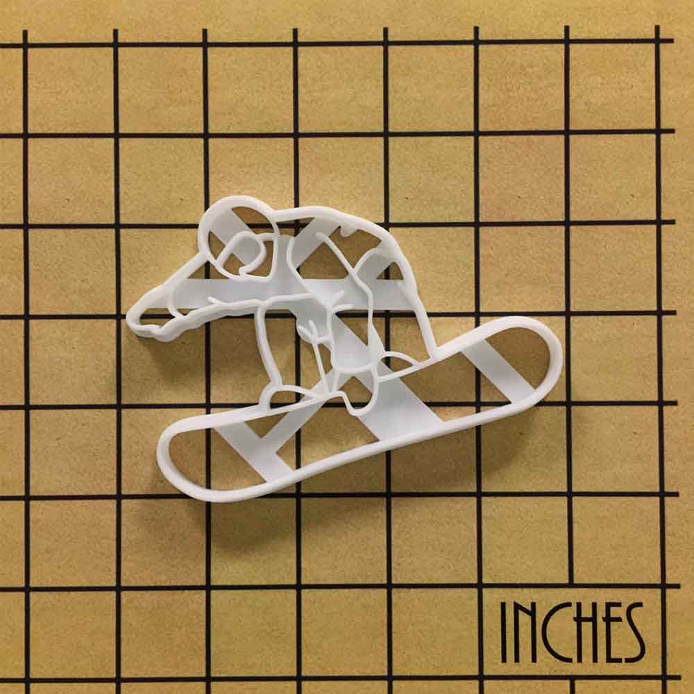 Bakerlogy Snowboarder Cookie Cutter - 1 Piece Stainless Steel Winter Sports Baking Tool for Snowboarding Party, Christmas Cookies & Holiday Desserts