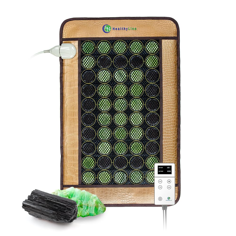 HealthyLine Soft Mesh Far Infrared Heating Pad for Back Pain Relief - Jade & Tourmaline Heat Therapy Mat with Negative Ions, Auto Shut Off - InfraMat Pro Medium - Perfect for Home Use, Muscle Relaxation & Chronic Pain Management