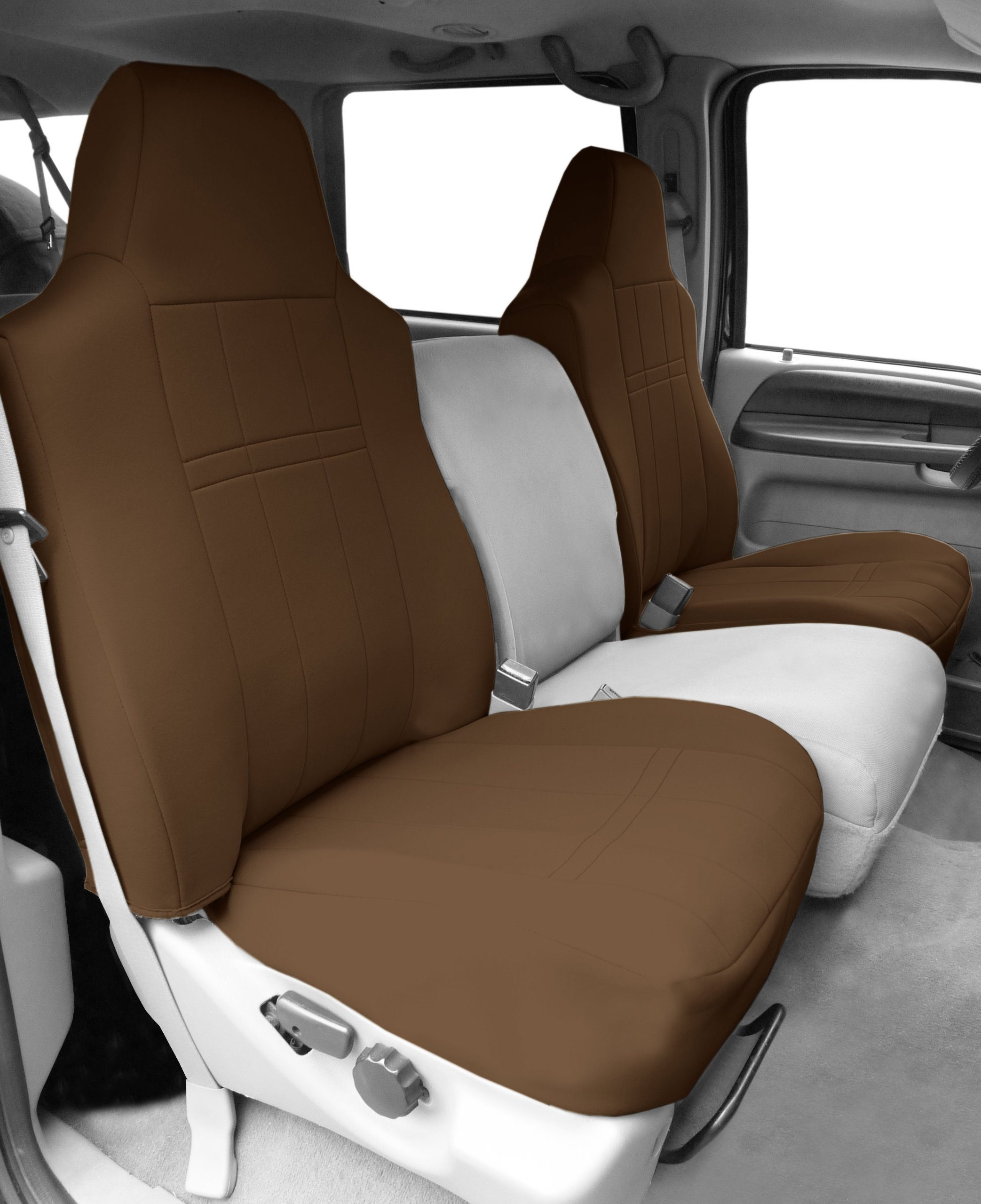 CalTrend NeoSupreme High Back Bucket Seat Covers for 1980-1995 Jeep CJ7 & Wrangler - Beige Insert & Trim | Durable Custom Fit Protection for Off-Road Adventures & Daily Driving