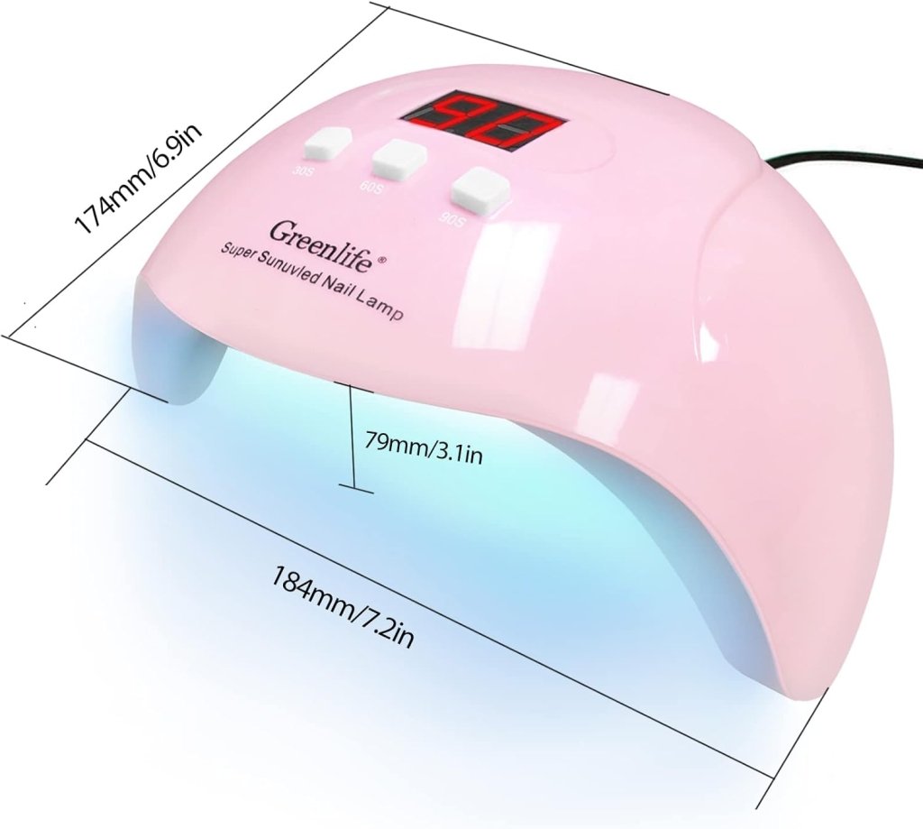 Greenlife 54W UV LED Nail Gel Dryer Lamp - Professional Salon Quality Manicure & Pedicure Light for Fast Curing - Perfect for Home Nail Art, Gel Polish, Acrylic Nails and DIY Beauty Care