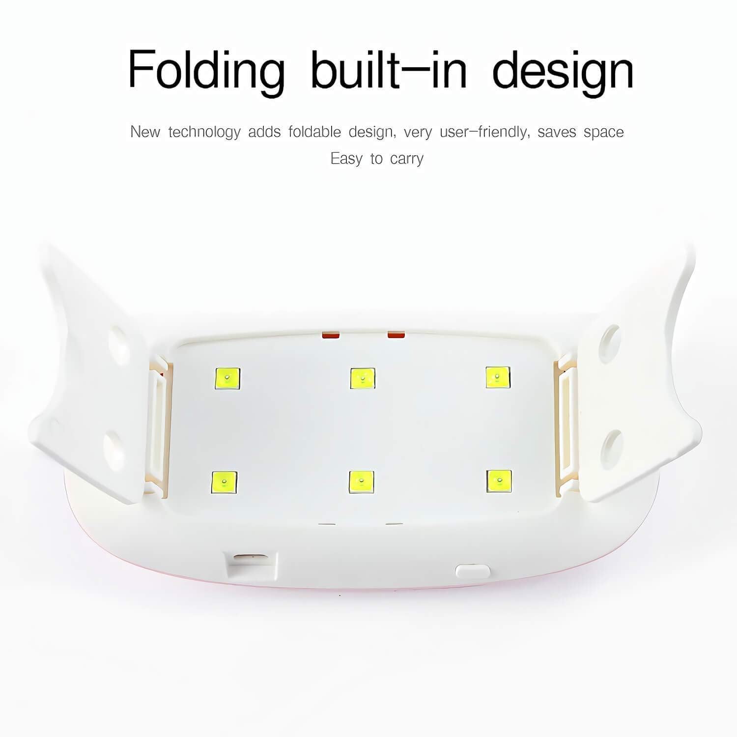 Portable 6W Mini UV LED Nail Polish Dryer & Curing Lamp for Gel Manicure - Foldable, Lightweight, Pink & White (Multi Color) | Perfect for Home, Salon, Travel & DIY Nail Art