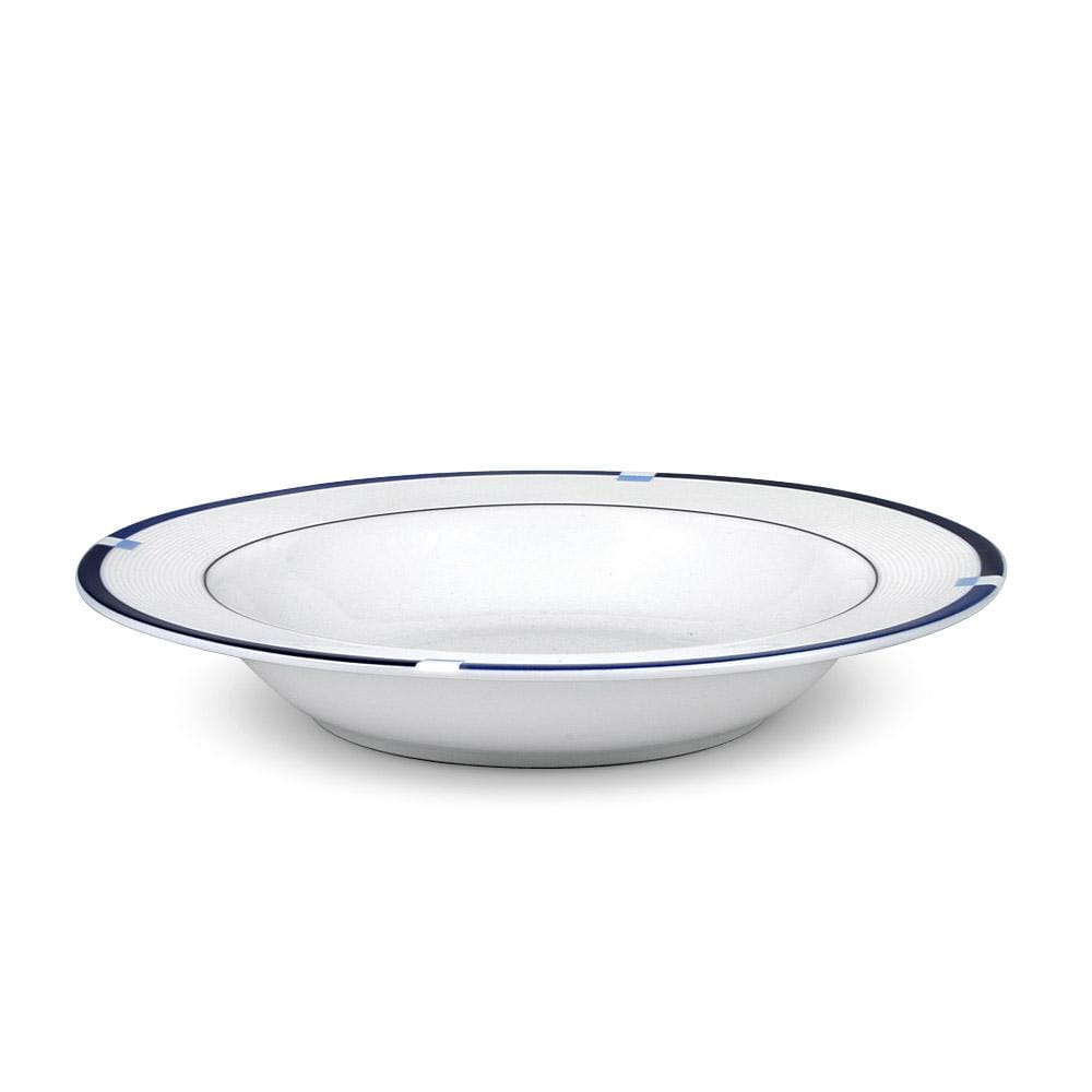 Jet Set Blue Rim Soup Bowl - Elegant Ceramic Soup Bowl for Dining, Entertaining & Gifting - Perfect for Restaurants, Home Use & Special Occasions