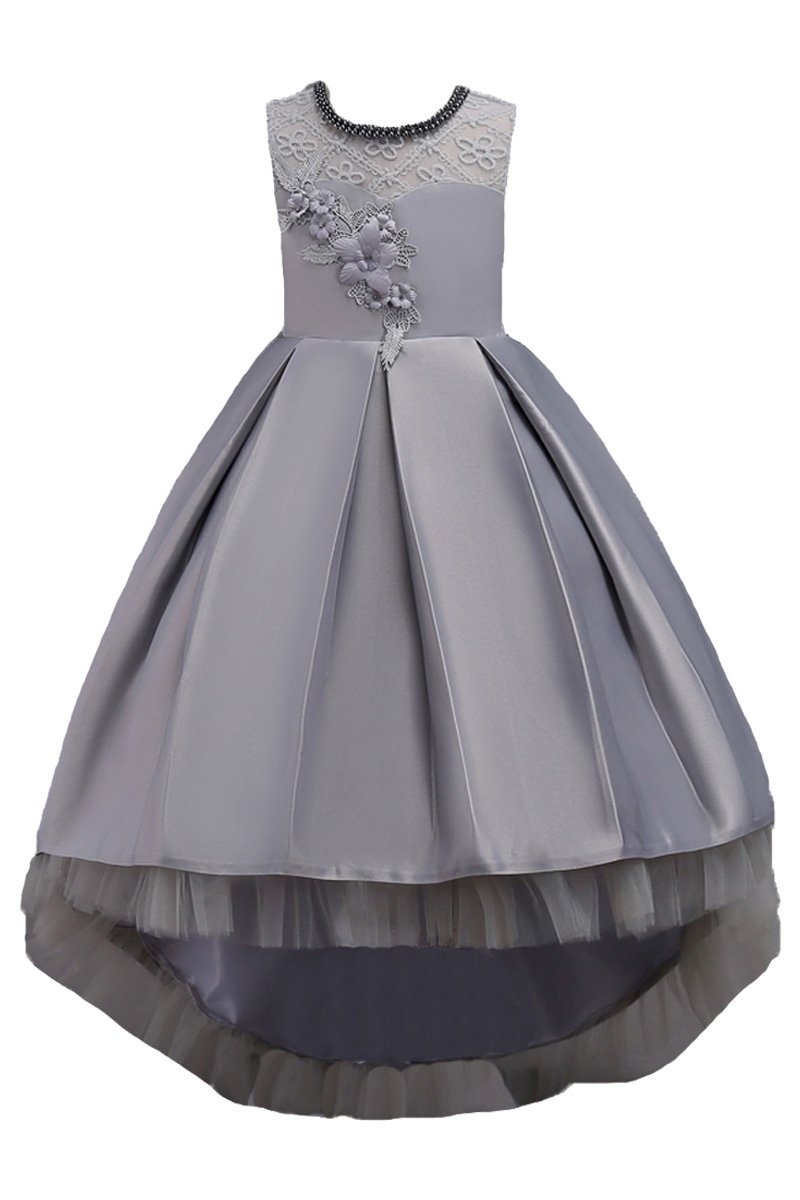 YMING Girls Wedding Party Princess Dress - Elegant Lace Tutu Tulle Maxi Ball Gown for Flower Girls, Bridesmaids & Special Occasions | Perfect for Weddings, Proms, Pageants & Formal Events