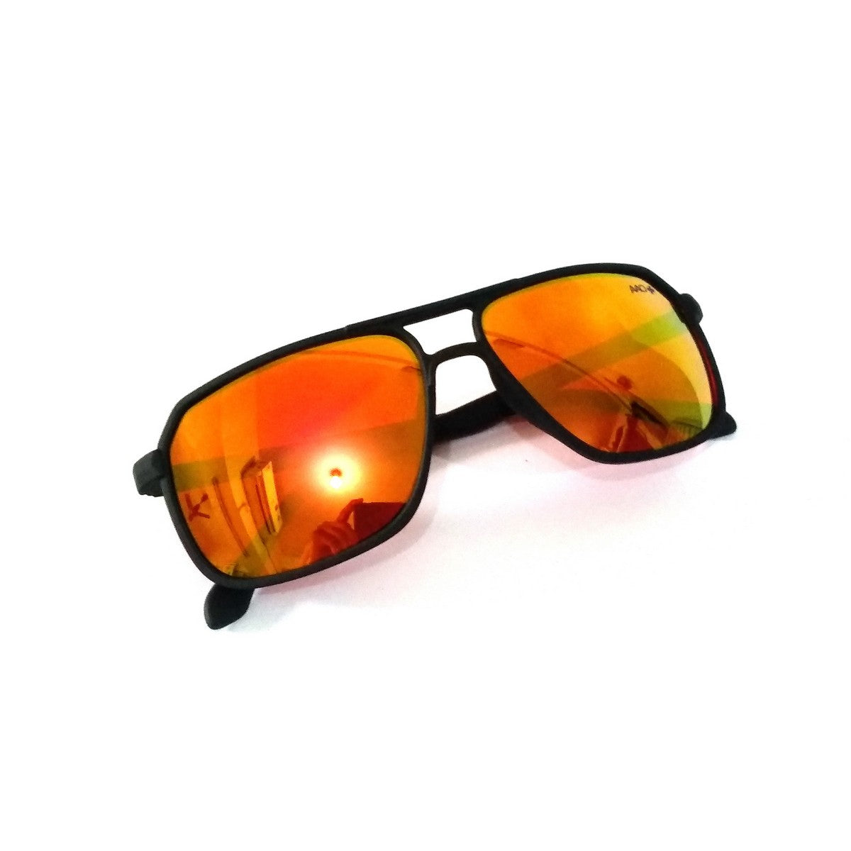 Stylish Orange Mirror Rectangle Sunglasses for Men & Women - UV400 Protection - Trendy Unisex Fashion Eyewear - Perfect for Beach, Driving, and Outdoor Activities