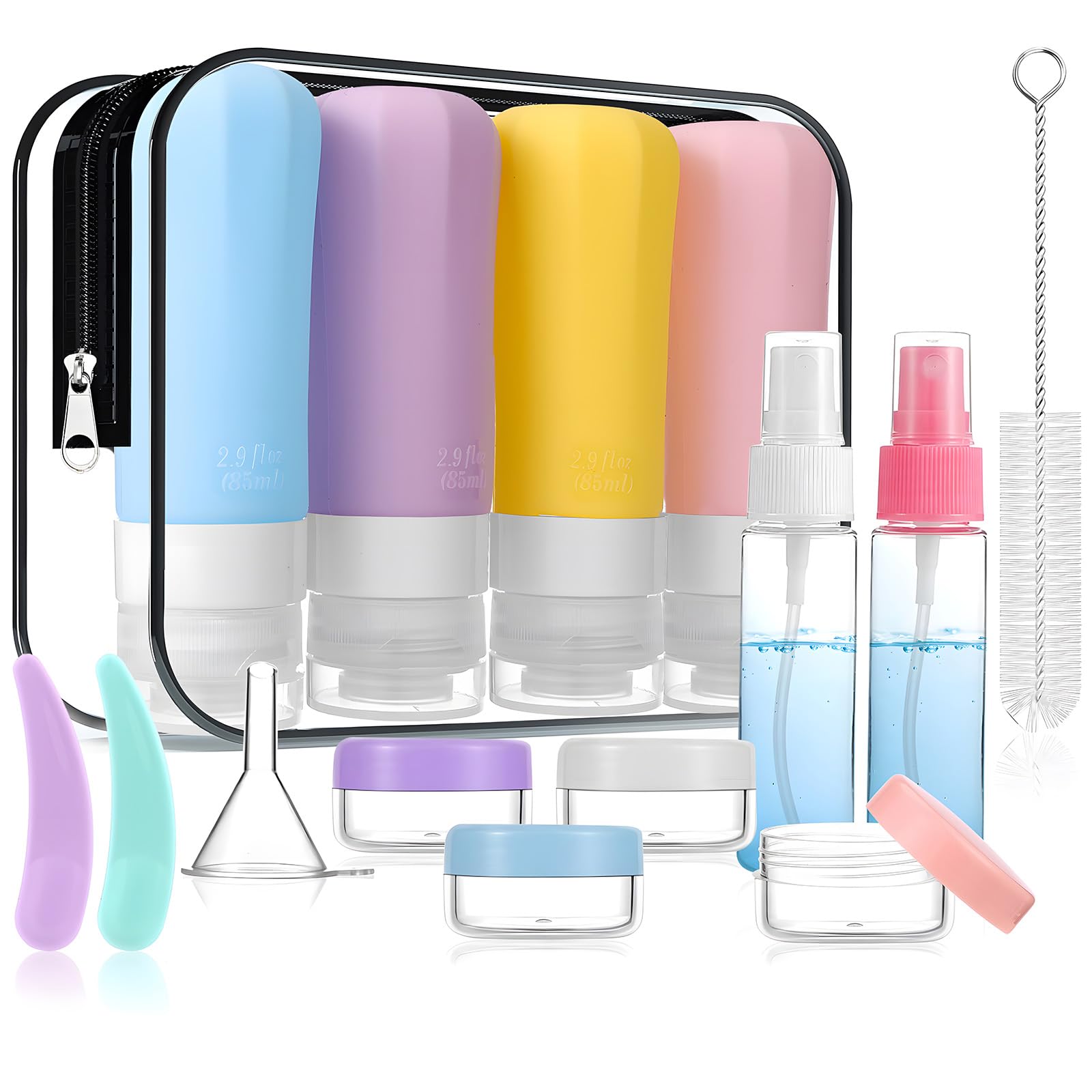 16 Pack Travel Bottles Set for Toiletries - Leak Proof & TSA Approved 2.9oz for Conditioner, Lotion, Shampoo & Body Wash | Perfect Stocking Stuffers for Women & 2024 Christmas Gifts for Her | Ideal for Vacations, Gym, Camping & Air Travel