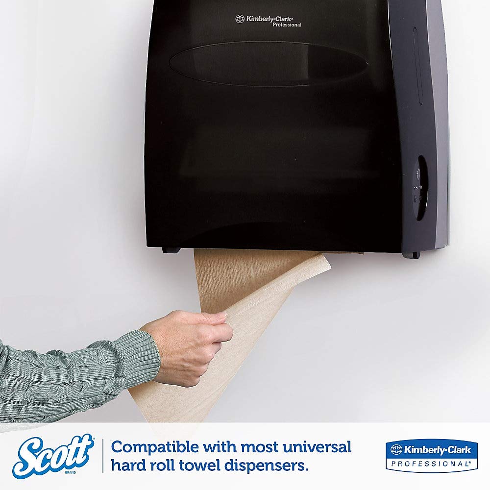 Scott Essential Hard Roll Paper Towels (02021), Natural, 400' per Roll, 12 Rolls per Case (4,800' Total) – Bulk Commercial & Household Cleaning Supplies for Kitchens, Bathrooms & Offices