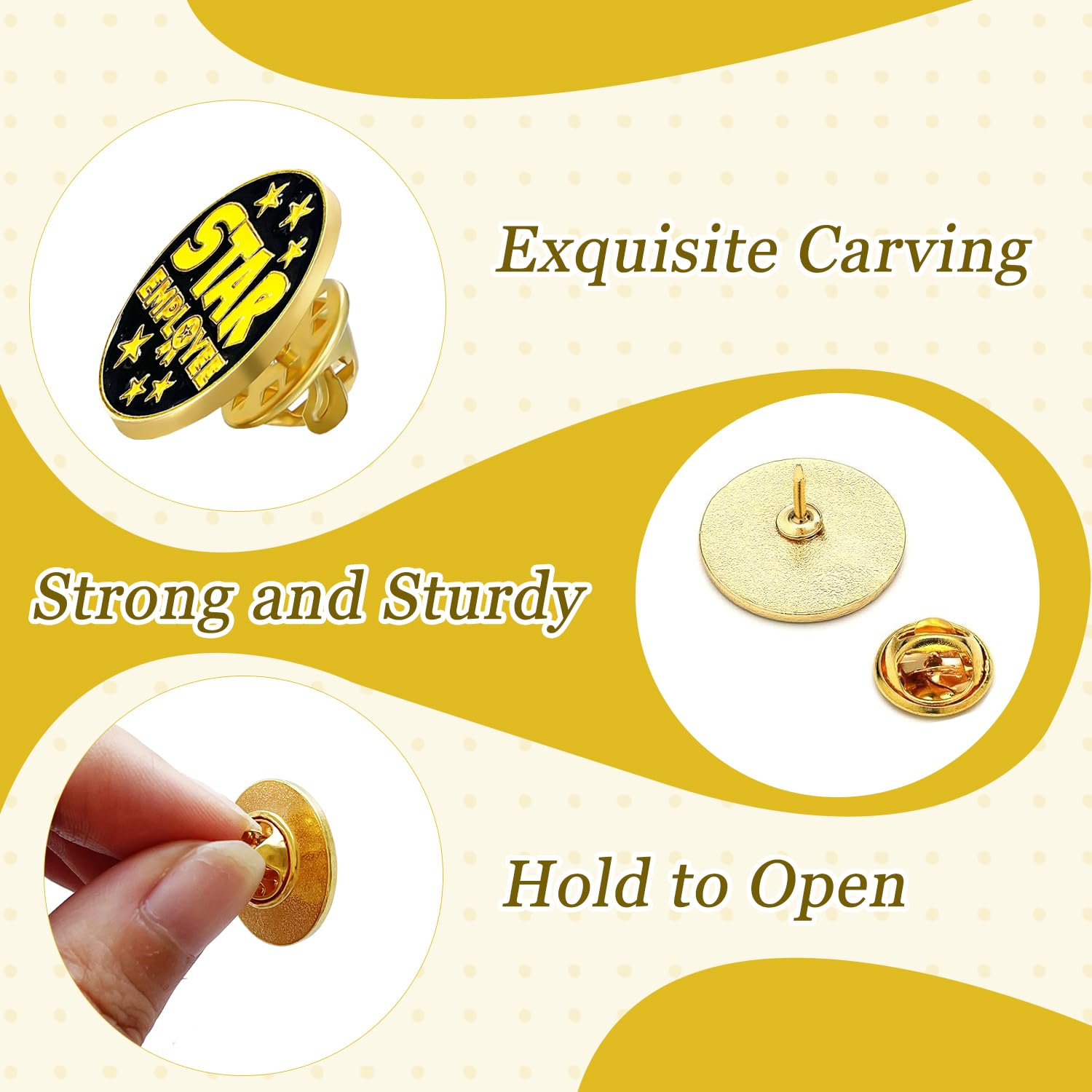48 Pcs Employee Appreciation Lapel Pins - 3/4 Inch Enamel Recognition Pins for Employee of The Month, Team Awards & Workplace Motivation (6 Styles) - Perfect for Corporate Gifts, Office Events & Staff Encouragement