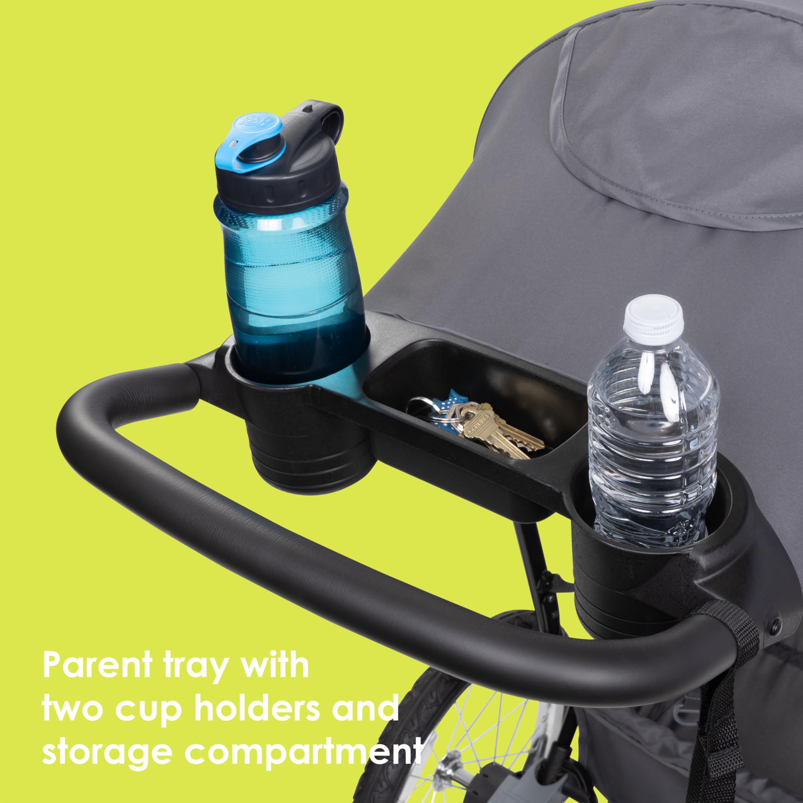 Baby Trend Journey Jogging Stroller - Lightweight All-Terrain Stroller for Running & Walking, Adjustable Canopy & Suspension, Stellar Grey | Perfect for Active Parents & Outdoor Adventures with Baby