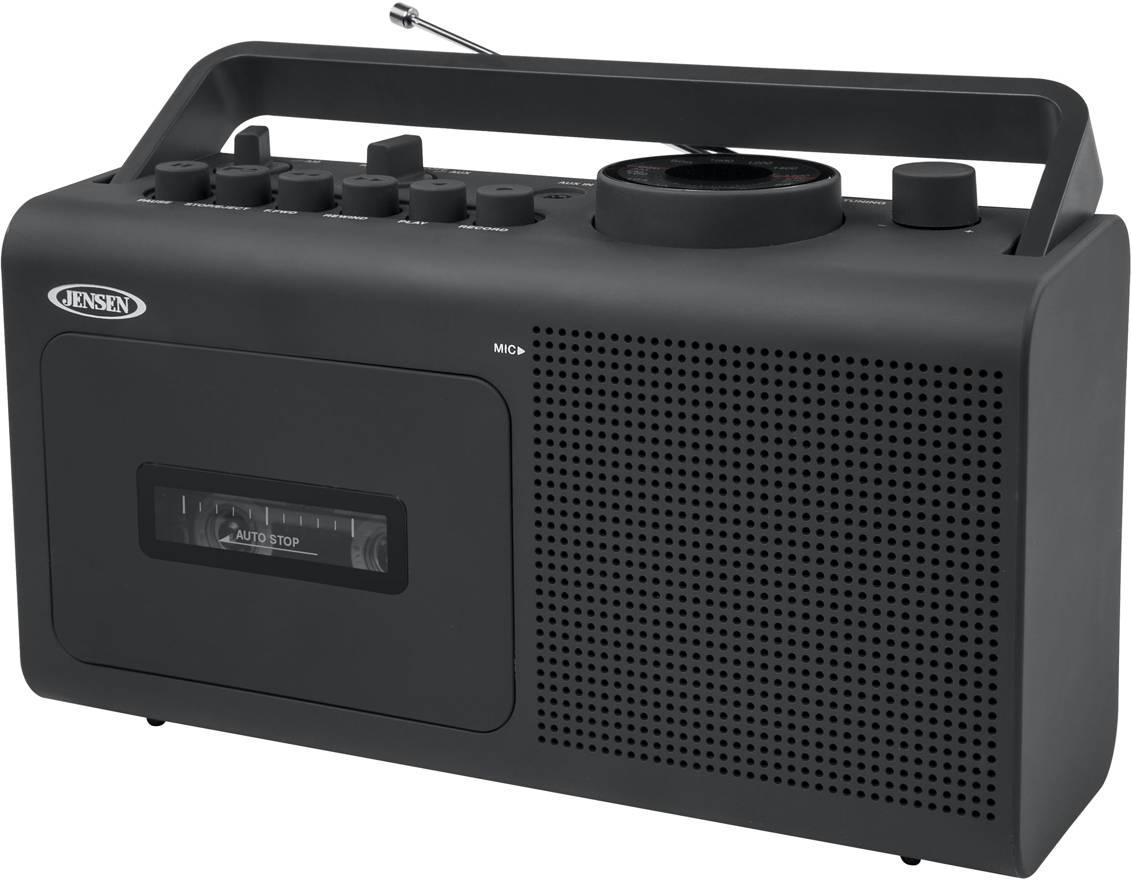 JENSEN® Portable Cassette Player & Recorder with AM/FM Radio - Vintage Music Player for Home, Car, Travel & Retro Music Lovers