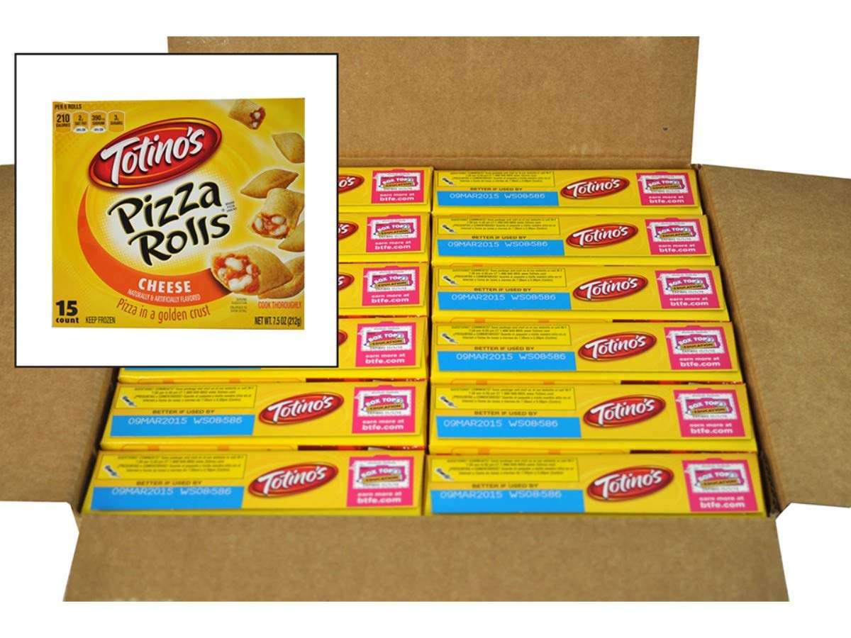 Totino's Cheese Pizza Rolls - 15 Count (7.5 oz) | Frozen Snack for Parties, Game Nights & Quick Meals | Case of 12 Packs