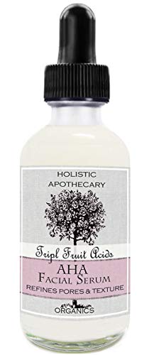 AHA Face Serum with Triple Alpha Hydroxy Acid & Multi Fruit Acids Complex - Refines Skin Texture, Minimizes Pores & Reduces Wrinkles | Contains Lactic Acid, Glycolic Acid, Citric Acid, Malic Acid & Tartaric Acid | Lightweight Moisturizer for Daily Skincare Routine | Perfect for Morning & Night Use