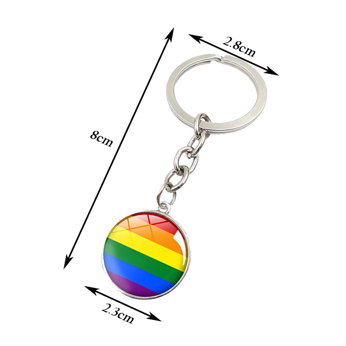 CHOORO Rainbow Pride Keychain - LGBT Jewelry Gift for Gay, Bisexual & Transgender - Perfect for Pride Month, LGBTQ+ Events & Everyday Carry