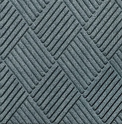 Premium WaterHog Diamond Commercial-Grade Entrance Mat with Heavy-Duty Rubber Border – Indoor/Outdoor Water Absorbent, Quick Drying, Stain Resistant Doormat (Bluestone, 3' x 6') for Home, Office, and High-Traffic Areas
