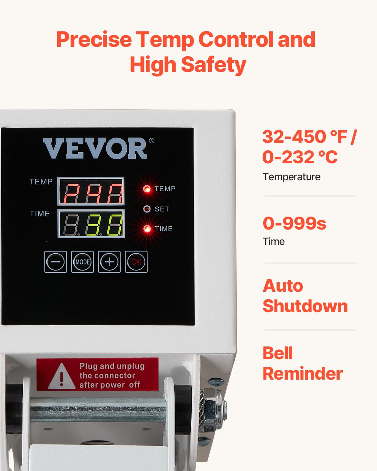 VEVOR 15x15 Inch Heat Press Machine for T-Shirts - Fast Heating Digital Sublimation Printer with High Pressure for Heat Transfer Vinyl - Easy to Use White Industrial Heat Press - Perfect for DIY Crafts, Custom Apparel & Small Business Printing