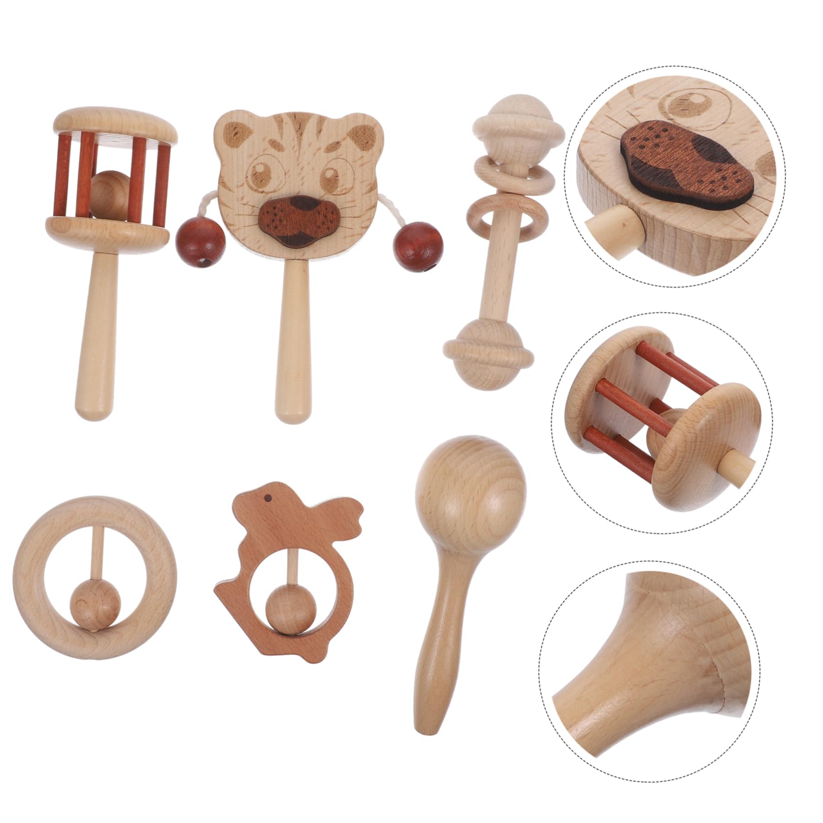VICASKY 3-Piece Wooden Hand Bell Rattle Toy Set - Montessori Sensory Toys for Babies & Toddlers, Educational Puzzle & Calming Musical Instrument for Early Childhood Development (Perfect for Playtime, Classroom Activities & Autism Therapy)